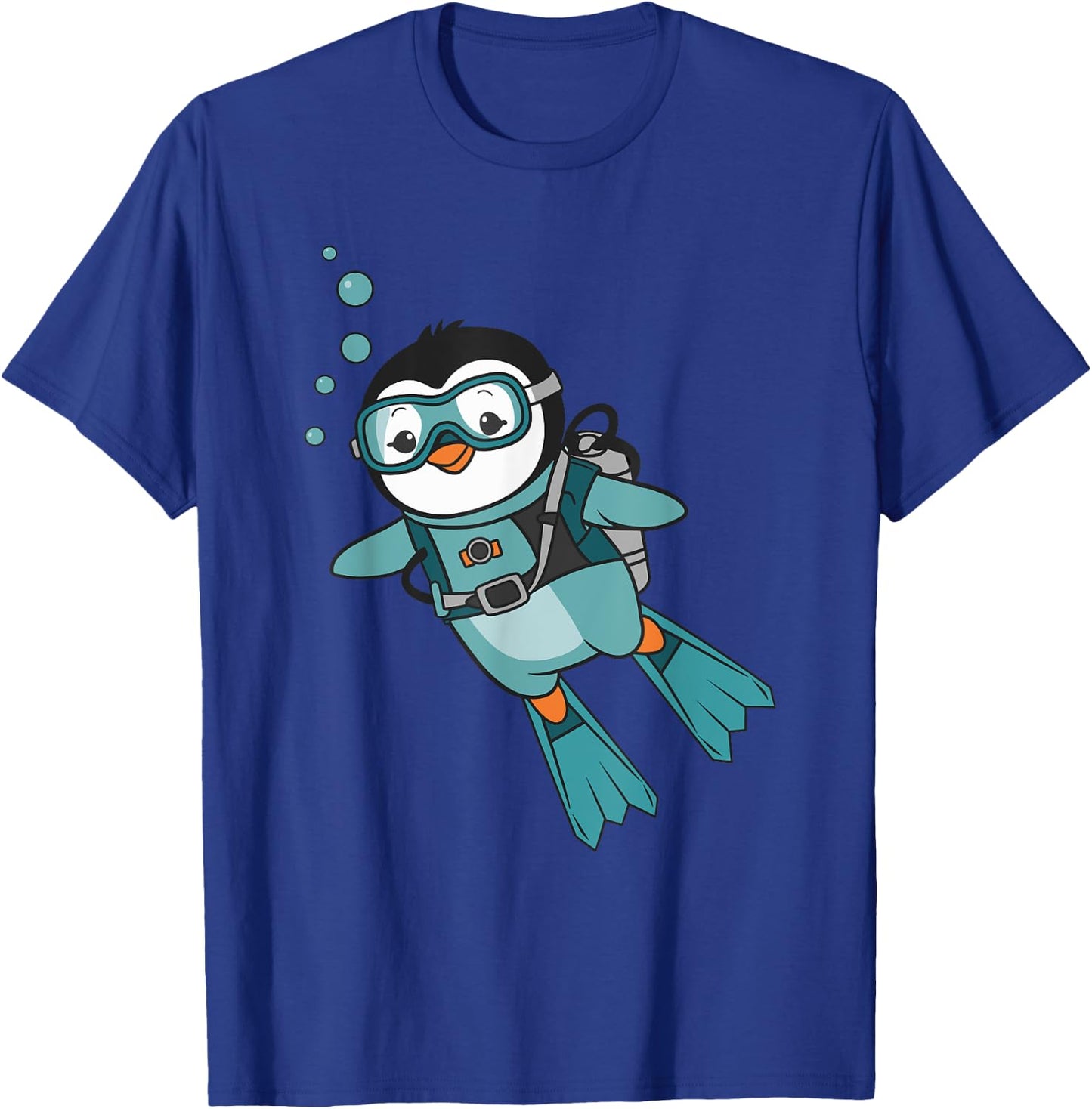 Cute Scuba Diving Penguin T-Shirt - T-Shirt | Royal