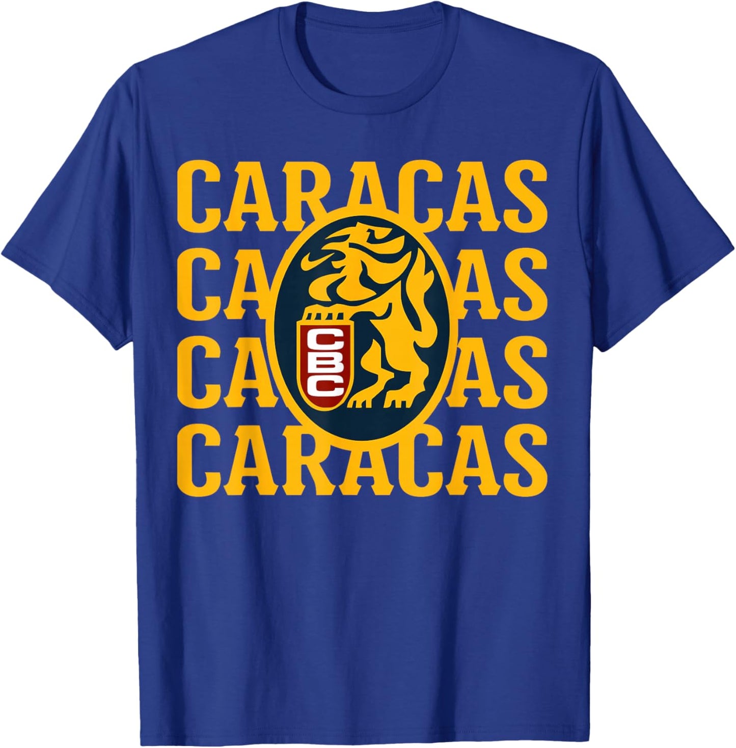 Sweet-Lemon Graphic Apparels -Adults Baseball Fans , Black, Small, Short Sleeve, Modern Classic, Lion Theme, Leones del Caracas Logo T-Shirt - T-Shirt | Royal