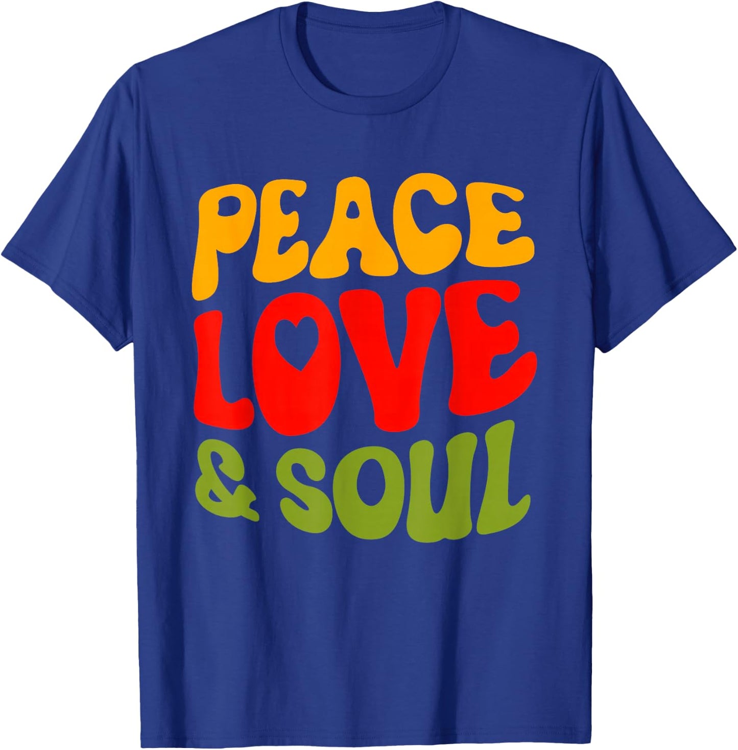 Groovy Peace Love & Soul R&B Music Retro Vintage 90s Lovers T-Shirt - T-Shirt | Royal