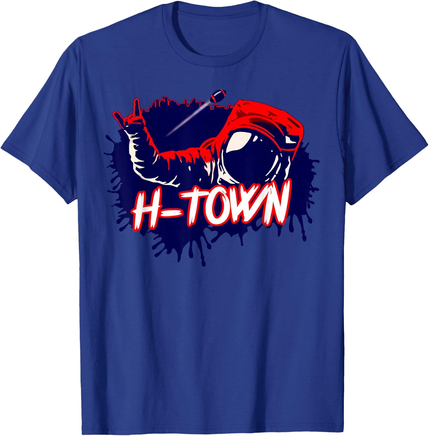 Houston Texas Astronaut H-Town Hand Sign - Houston Football T-Shirt - T-Shirt | Royal