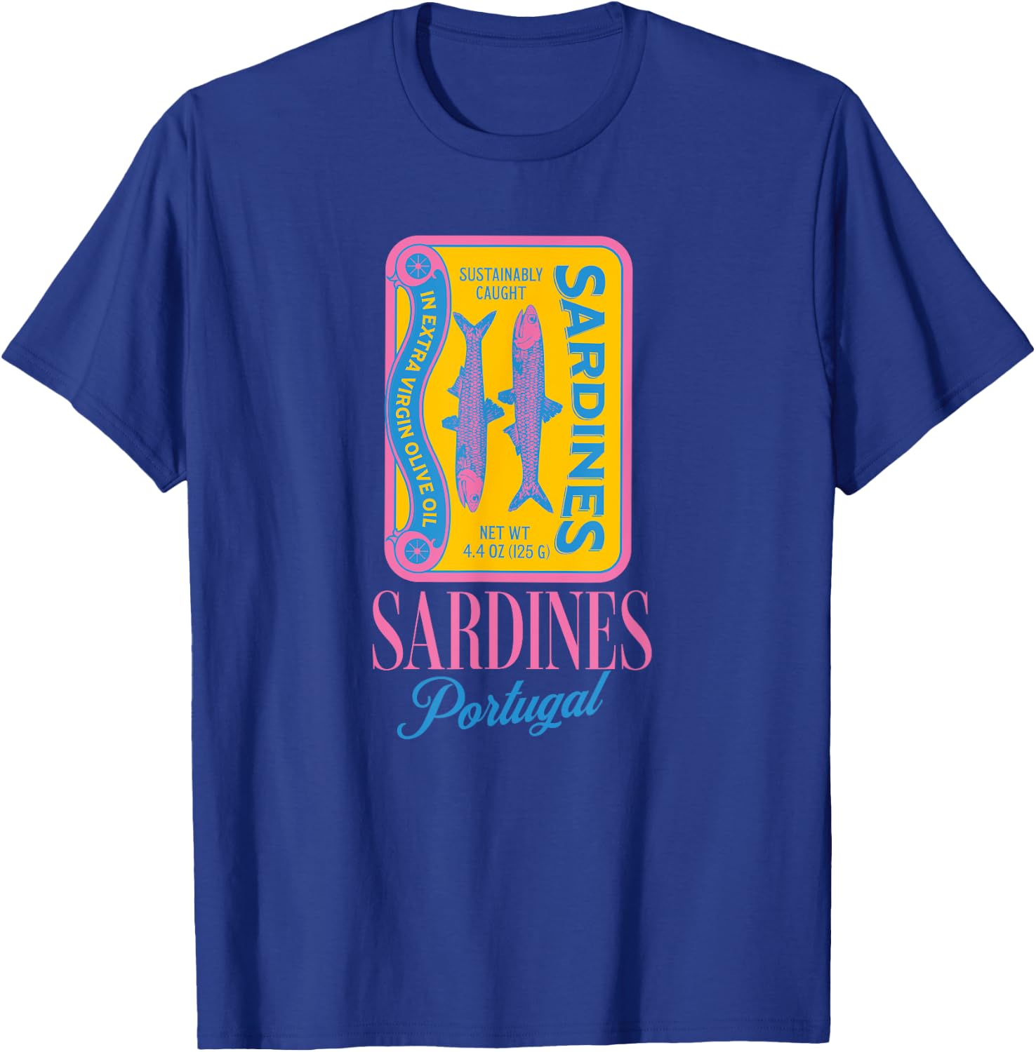 Tinned fish tinned sardines tin fish Portugal Italian summer T-Shirt - T-Shirt | Royal