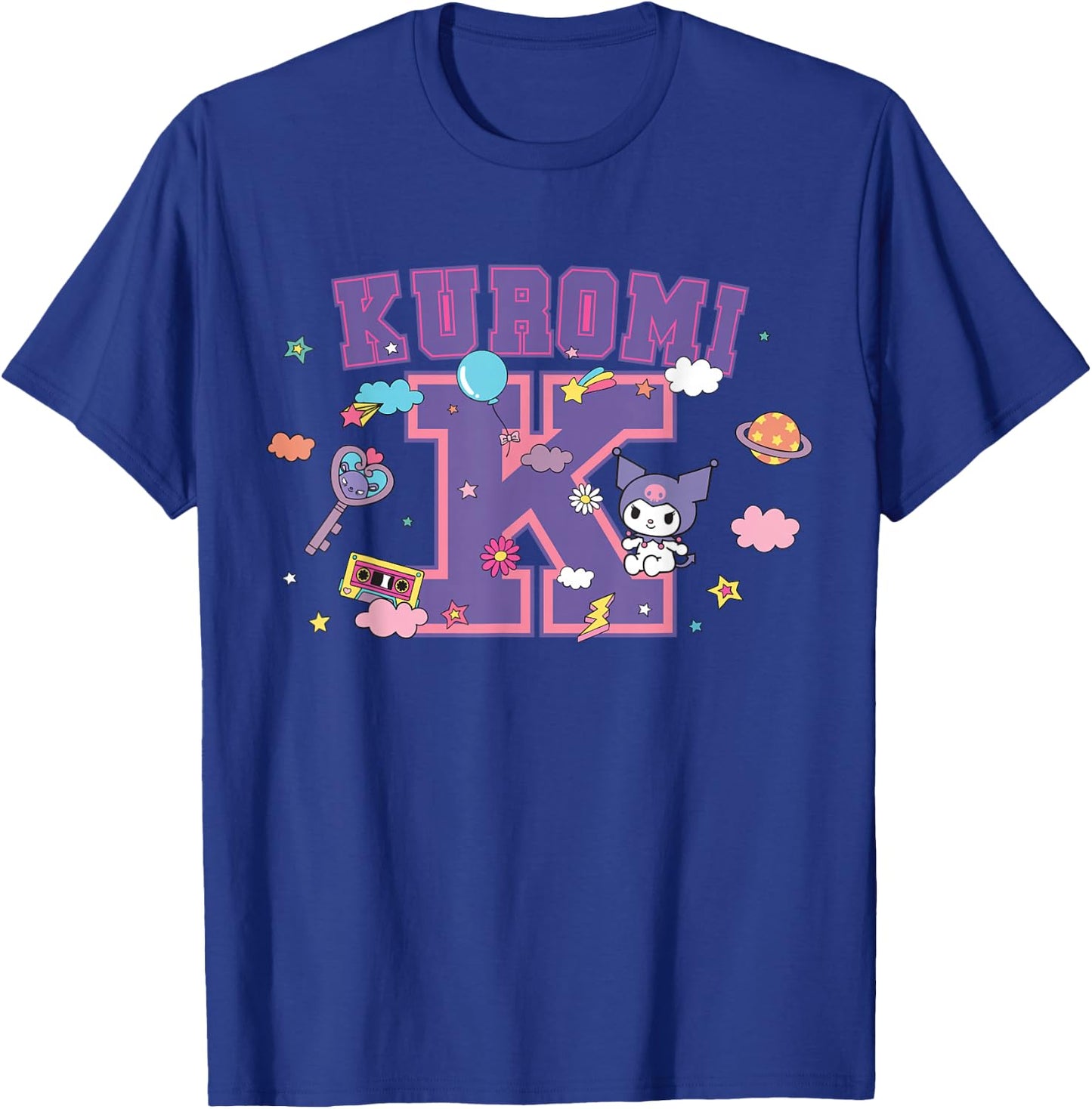 SANRIO Kuromi Varsity Letter K T-Shirt - T-Shirt | Royal