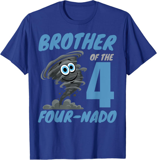Brother of The Four-Nado Storm TorNado 4th Birthday Boy T-Shirt - T-Shirt | Royal
