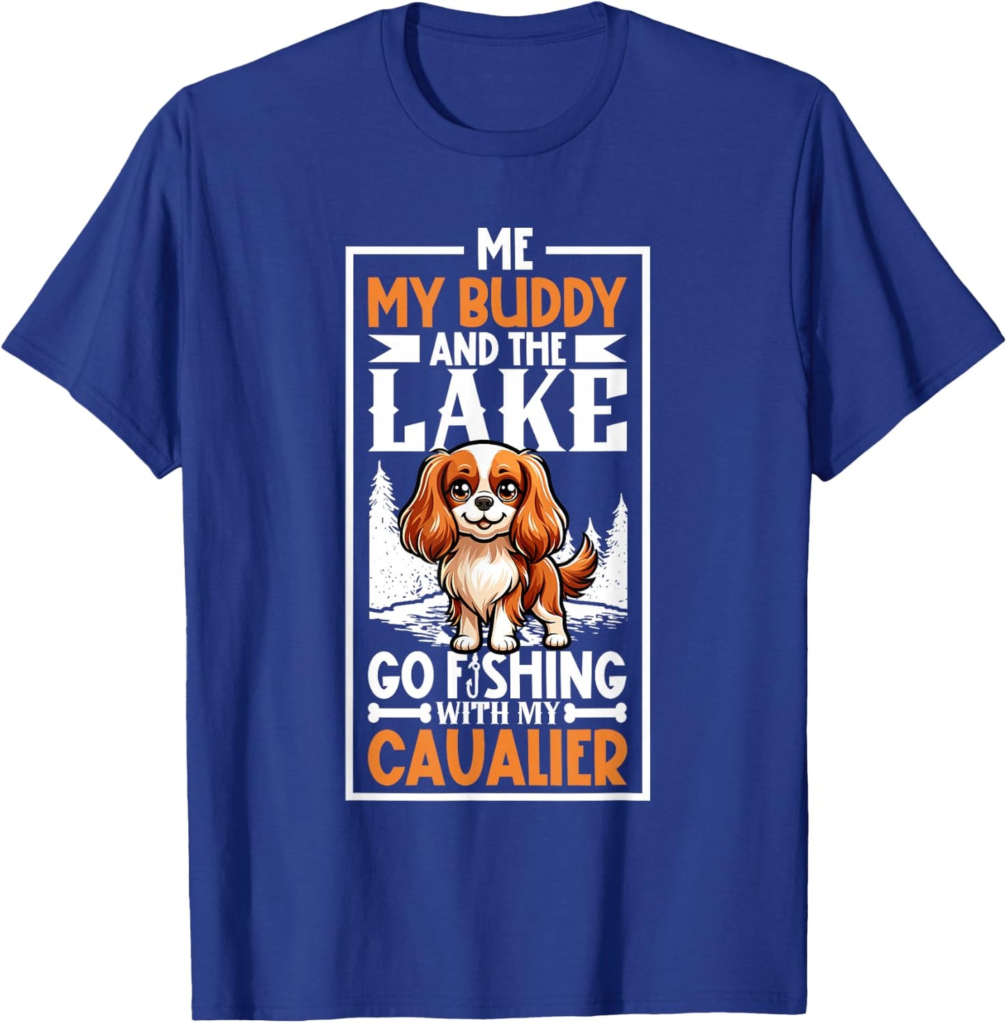Fishing and Cavalier King Charles Spaniel T-Shirt - T-Shirt | Royal