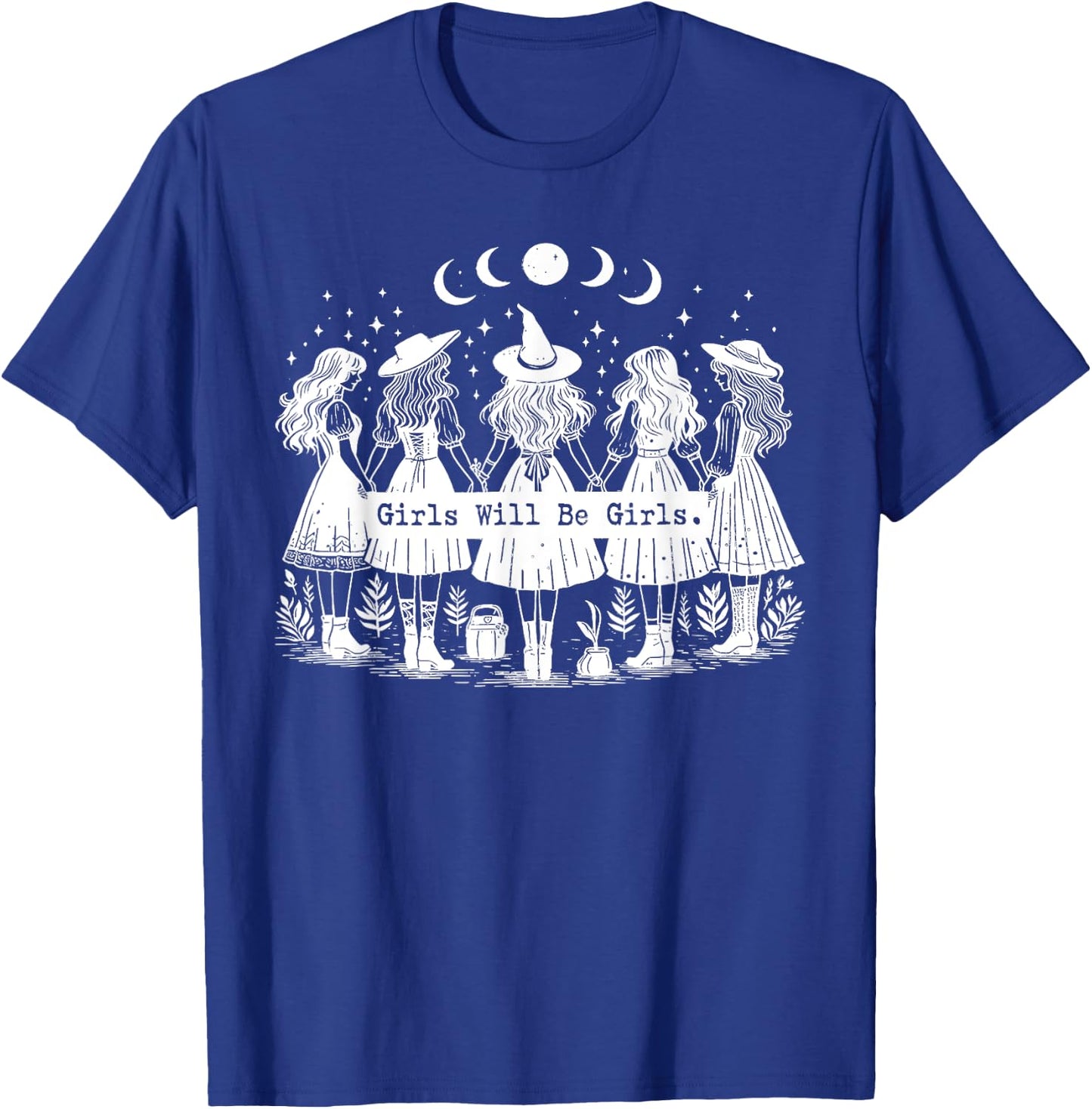 Trick Or Treat Witch Witches Girl Will Be Girls Halloween T-Shirt - T-Shirt | Royal
