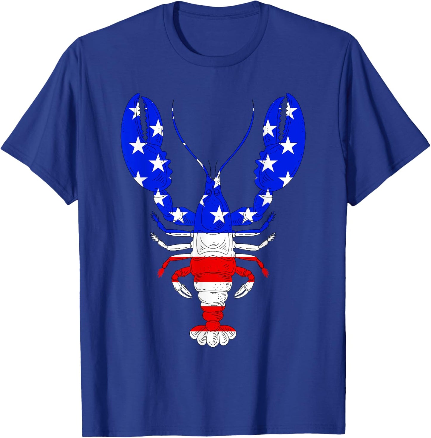 American Blue, White and Red Cool Lobsters Design T-Shirt - T-Shirt | Royal