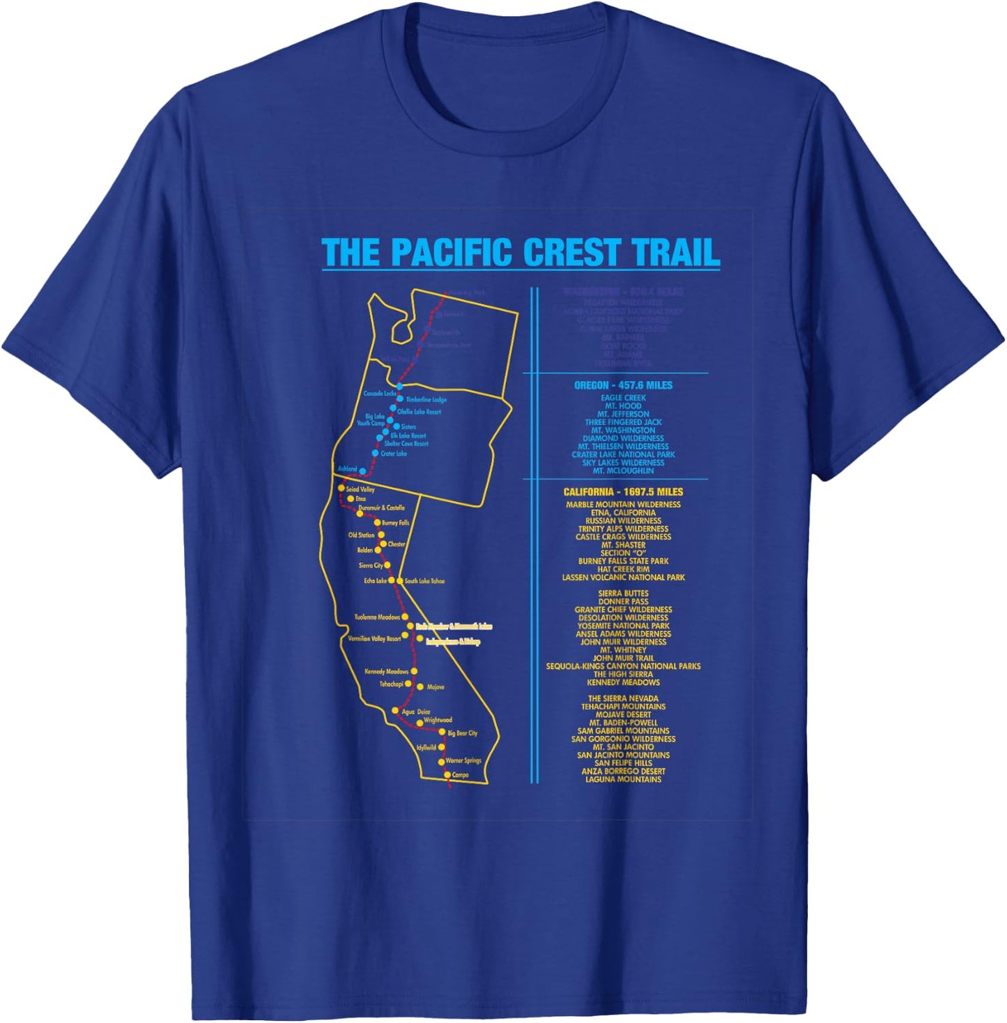 Pacific Crest Trail thru hiking shirt gift T-Shirt - T-Shirt | Royal
