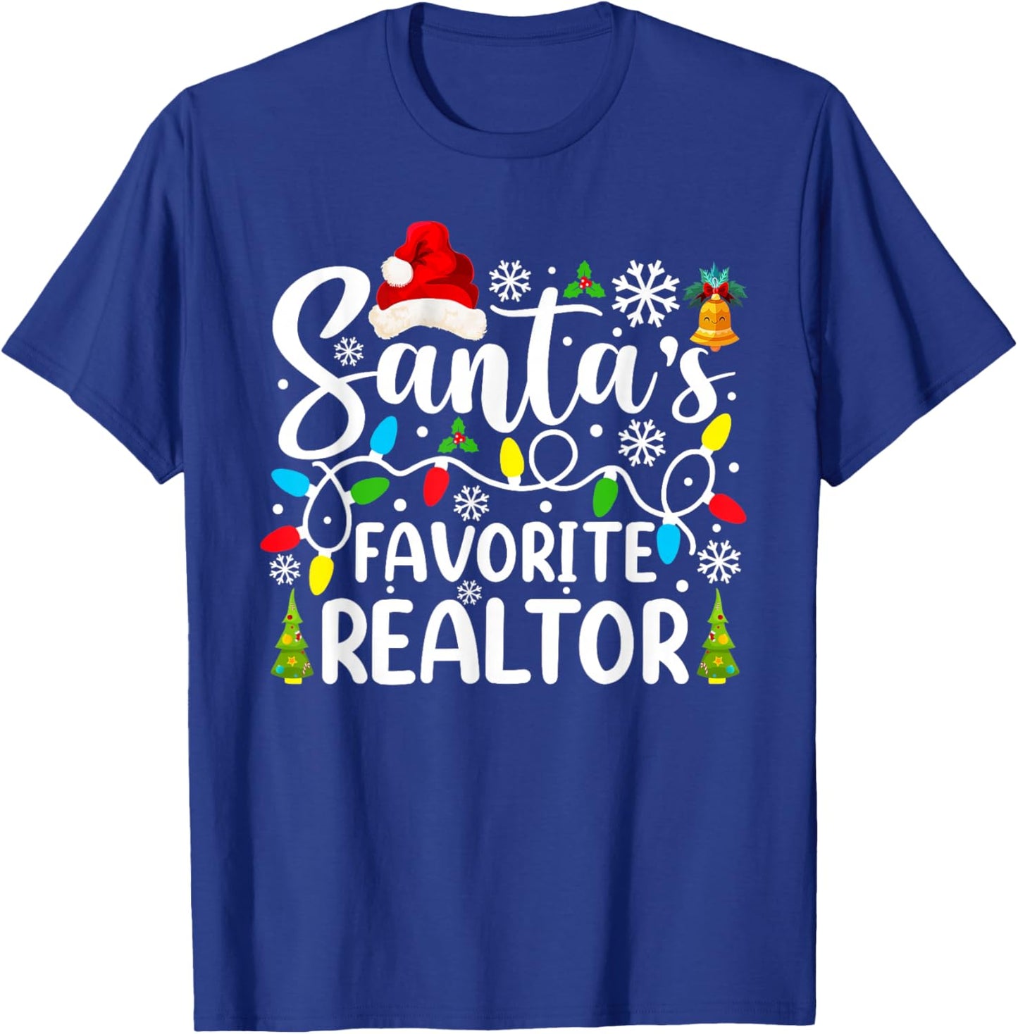 Santa's Favorite Realtor Funny Christmas Family Matching T-Shirt - T-Shirt | Royal