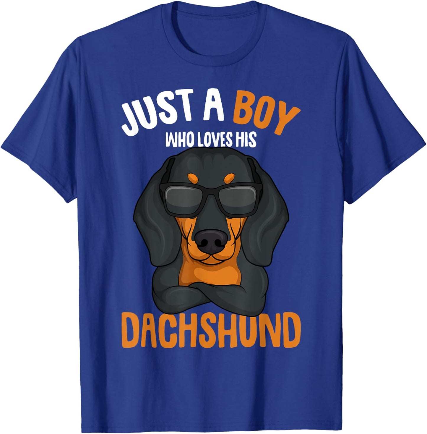 Just a Boy who loves his Dachshund Weiner Dog Kids Boys T-Shirt - T-Shirt | Royal