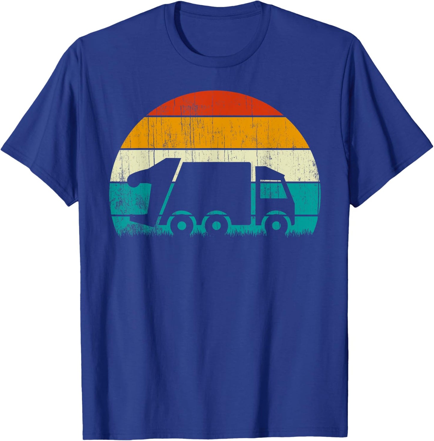 Retro Vintage Sunset Recycling Trash Kids Garbage truck T-Shirt - T-Shirt | Royal