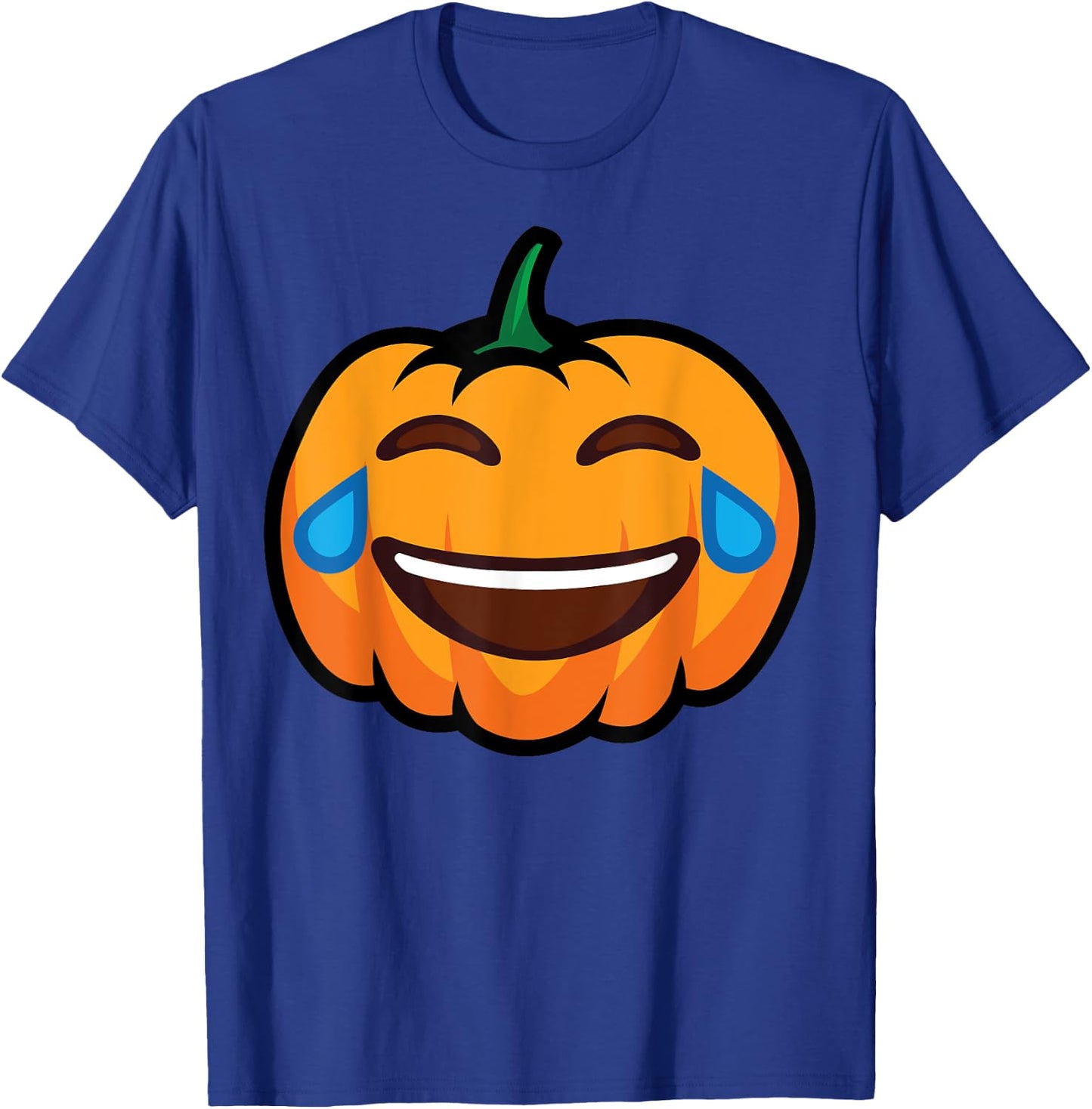 Pumpkin Two Eyes Wink Cry With Big Smile Halloween Costume T-Shirt - T-Shirt | Royal