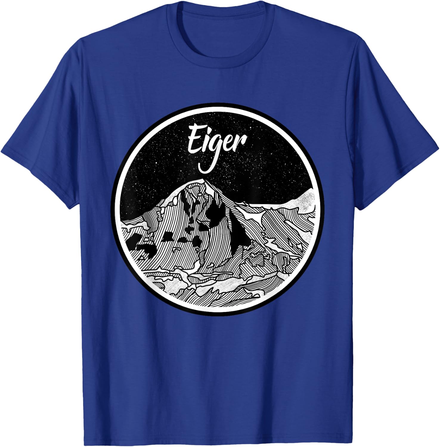 The Eiger Black and white Mountain print T-Shirt - T-Shirt | Royal