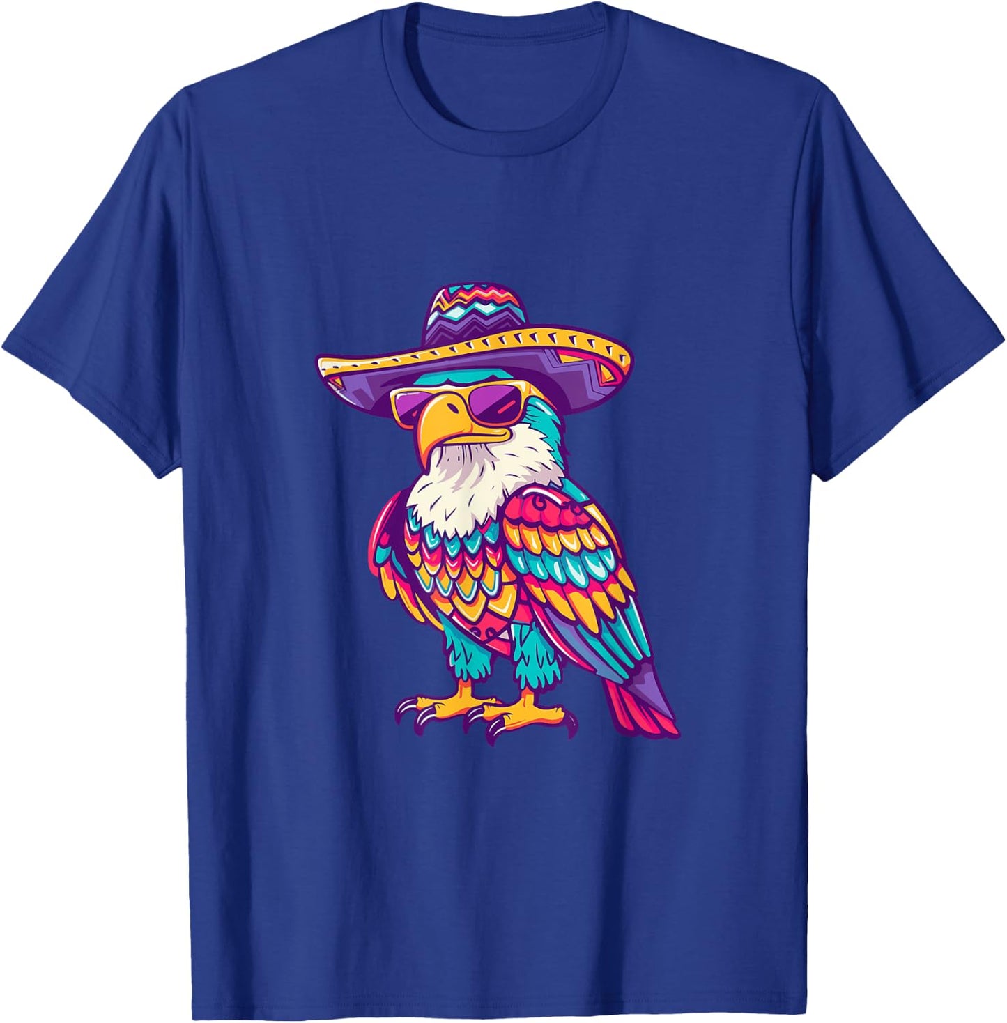 Party Eagle With Sombrero | Mexico T-Shirt - T-Shirt | Royal