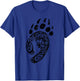 Bear Paw Print Grizzly Black Claw Art T-Shirt - T-Shirt | Royal