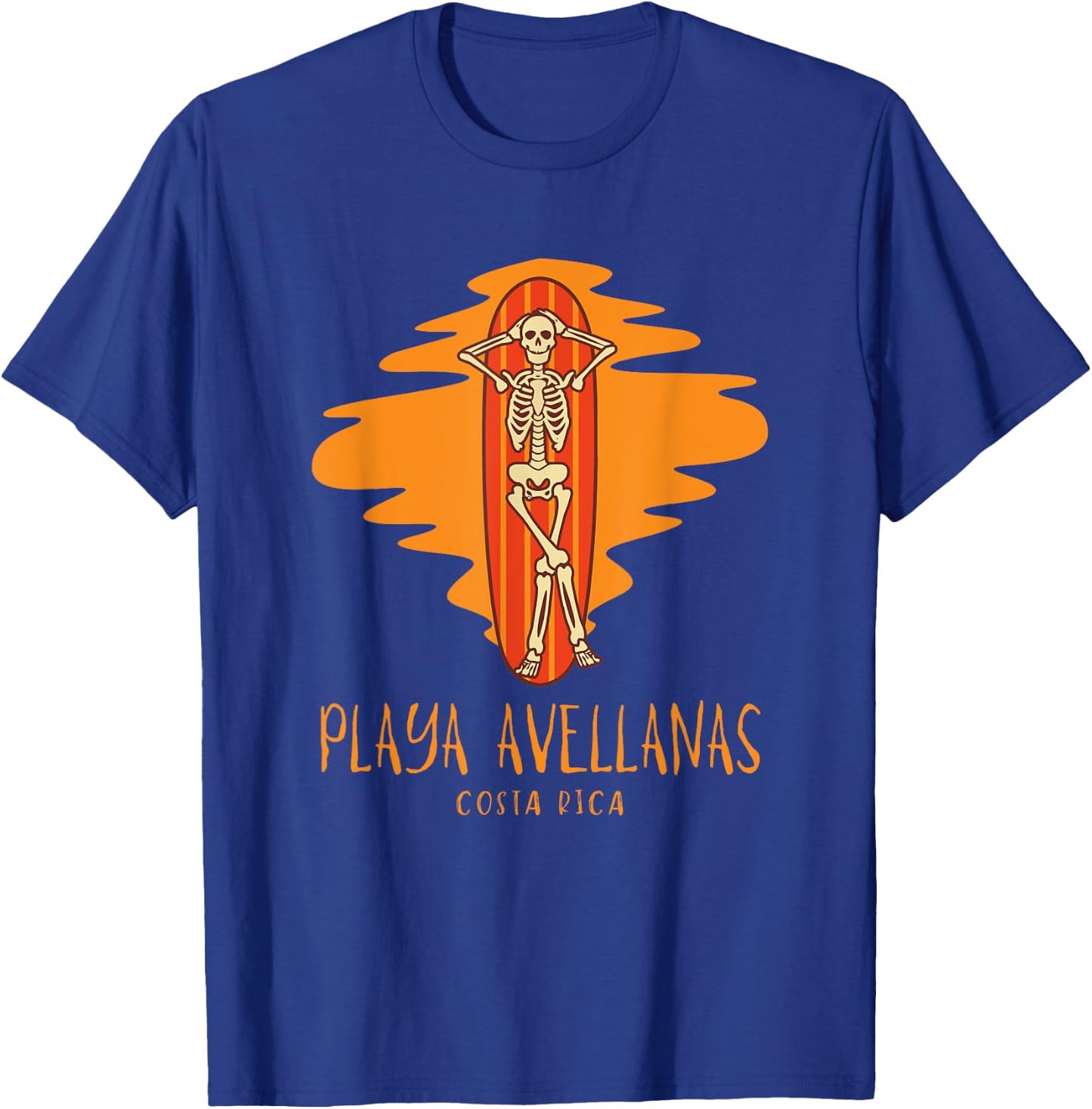 Playa Avellanas Costa Rica Surfing Skeleton T-Shirt - T-Shirt | Royal