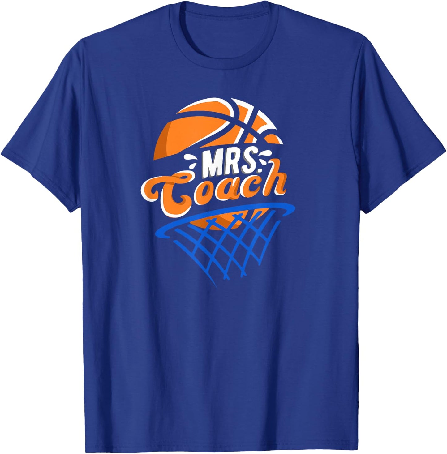 Mrs Coach Basketball Coach Wife Cute Basketball Coach's Wife T-Shirt - T-Shirt | Royal