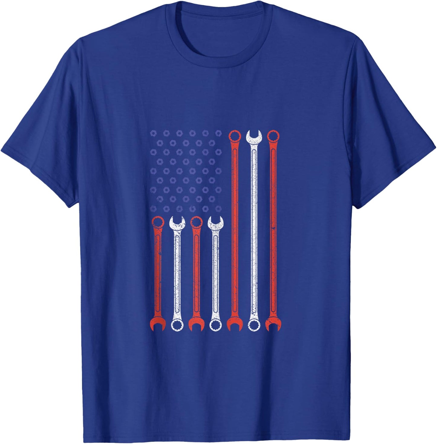 Vintage American Flag Diesel Engine Mechanic Muscle Car Love T-Shirt - T-Shirt | Royal