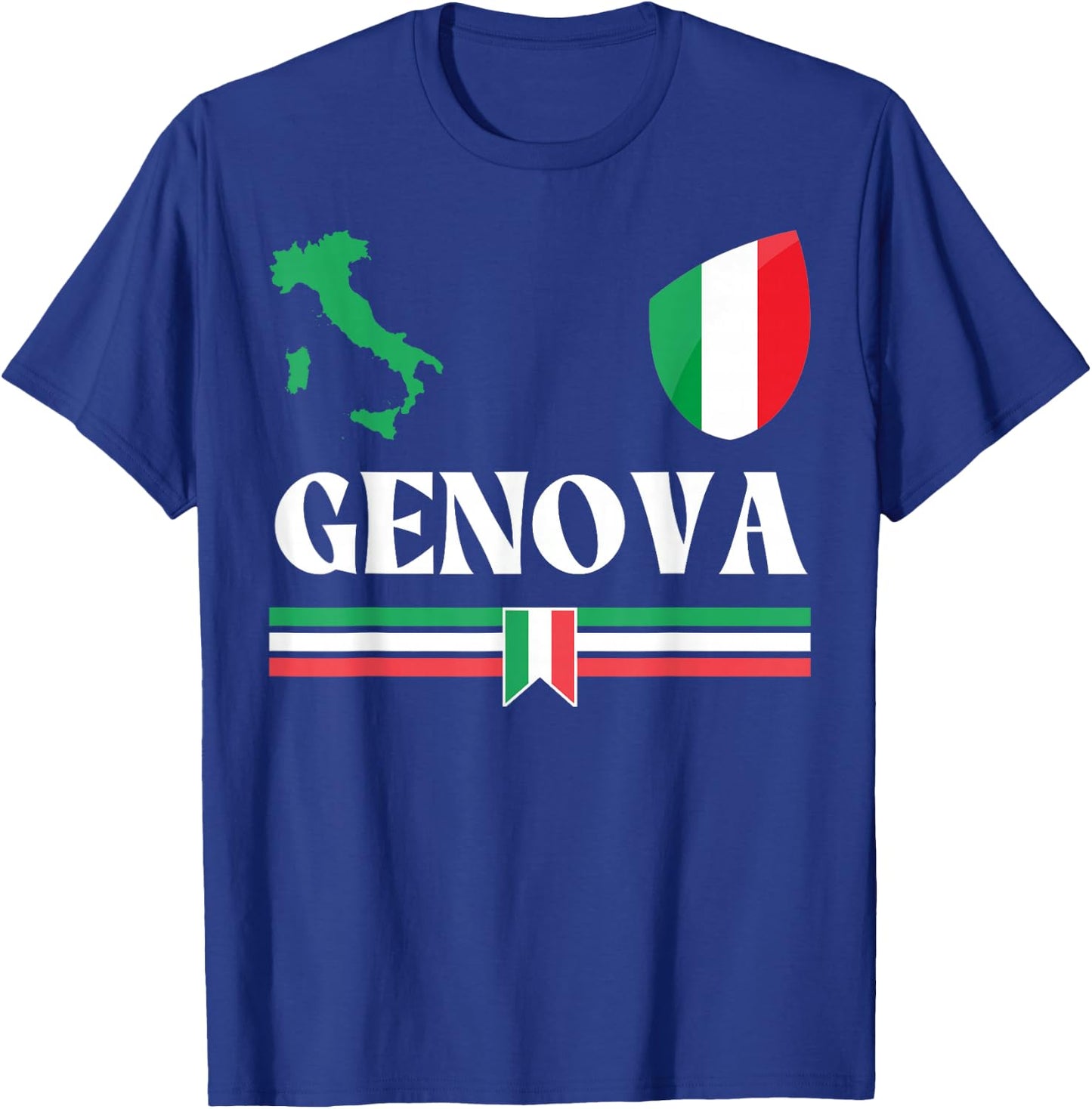 Genoa Italy Flag, Genova Italy, Genova, Genoa T-Shirt - T-Shirt | Royal