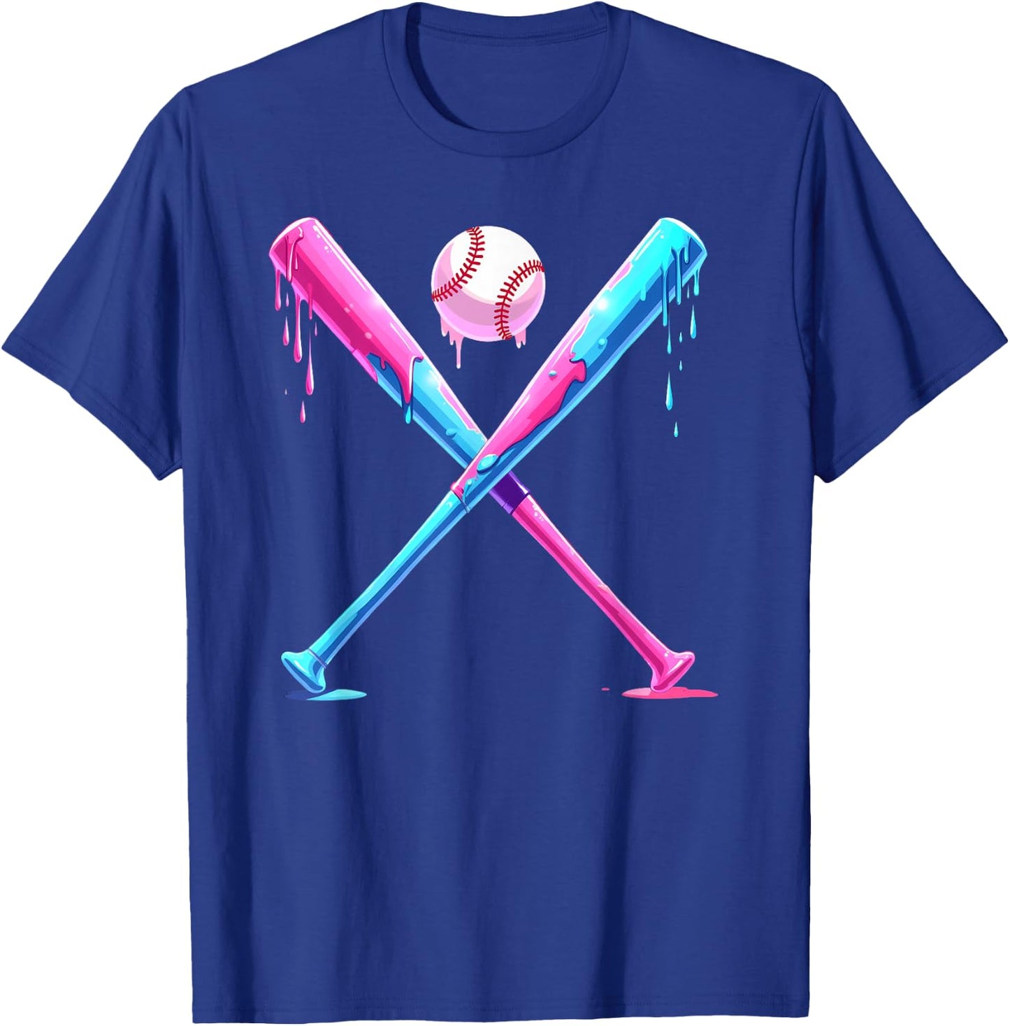 Baseball Home Plate Social Club for Boy Ice Cream Drip T-Shirt - T-Shirt | Royal