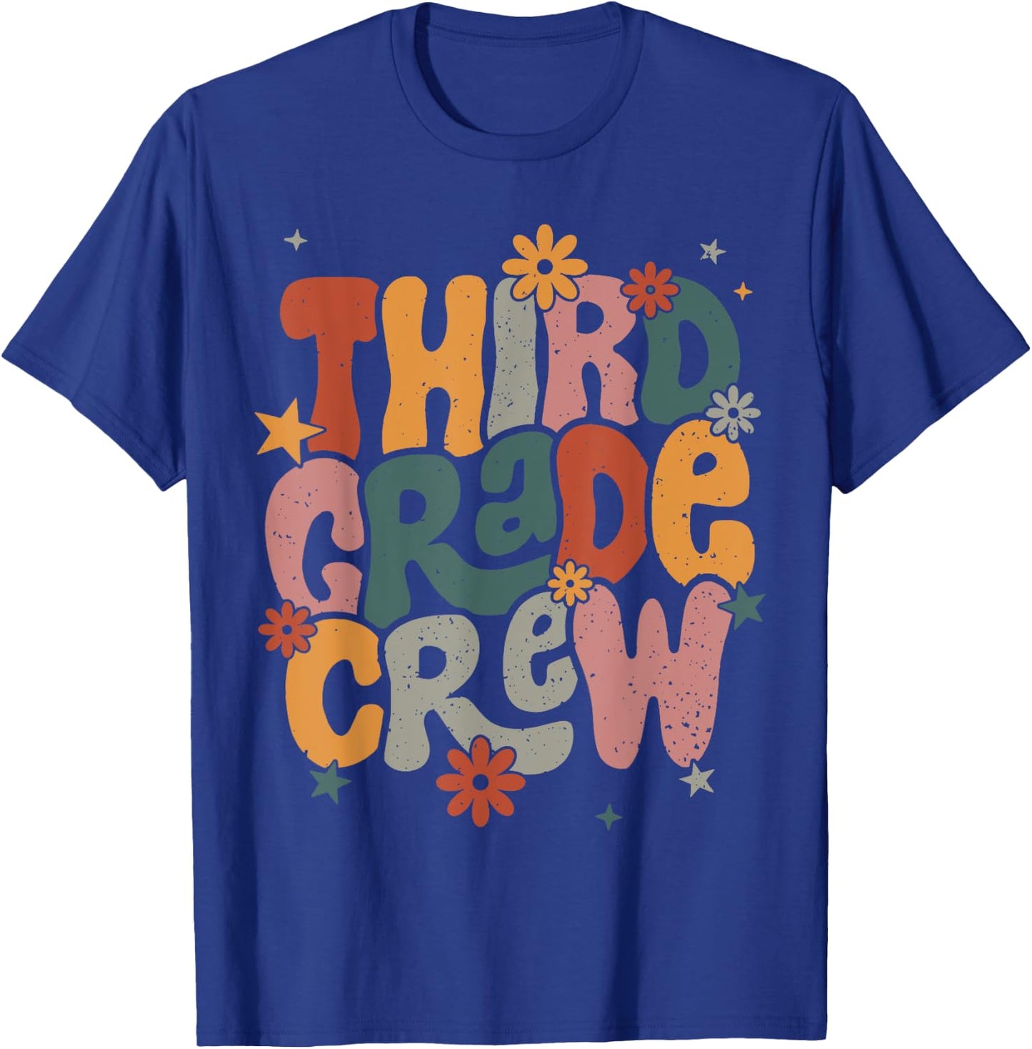 Retro Third Grade Crew Happy First Day Of School 3rd Grade T-Shirt - T-Shirt | Royal