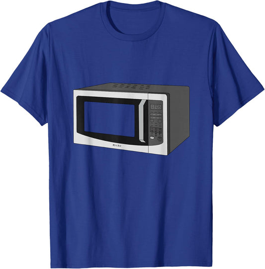 Microwave Oven Illustration Funny Chef Cooking T-Shirt - T-Shirt | Royal