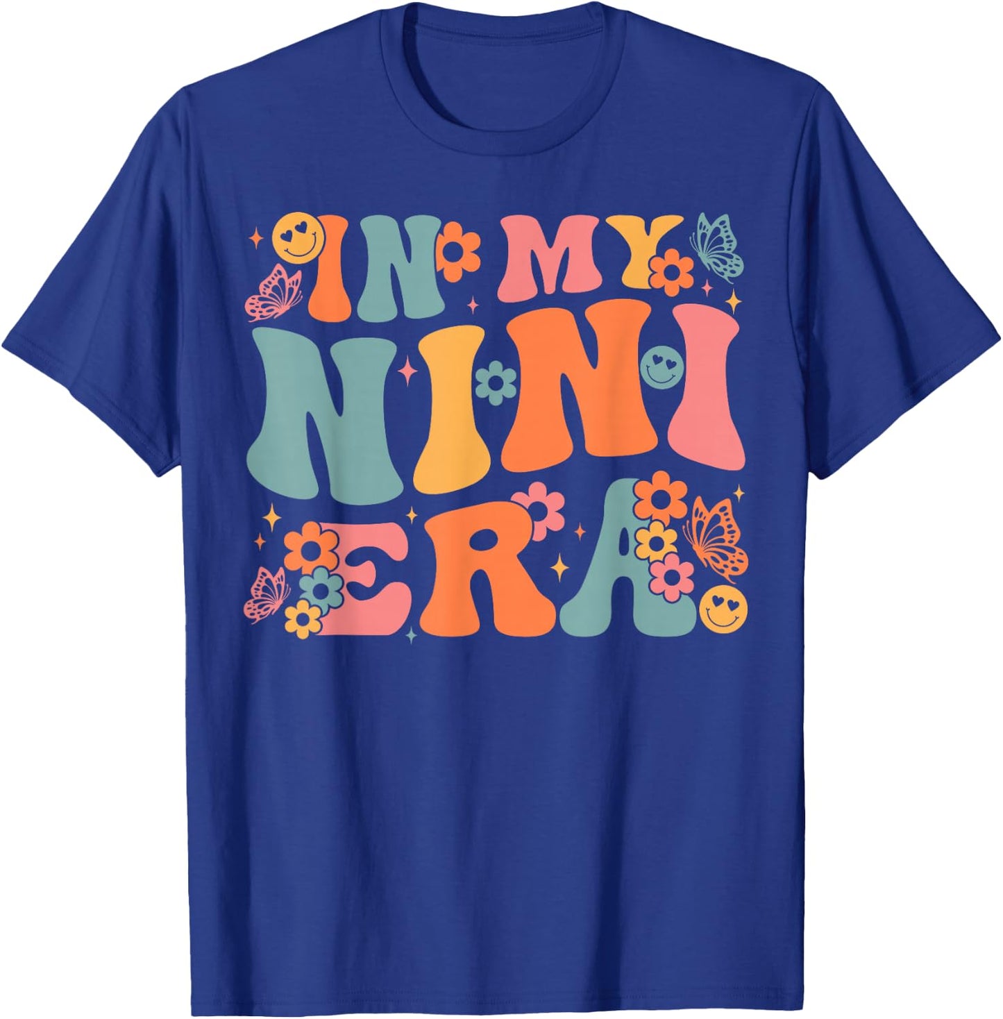 In My Nini Era Baby Announcement for Grandma Mother's Day T-Shirt - T-Shirt | Royal