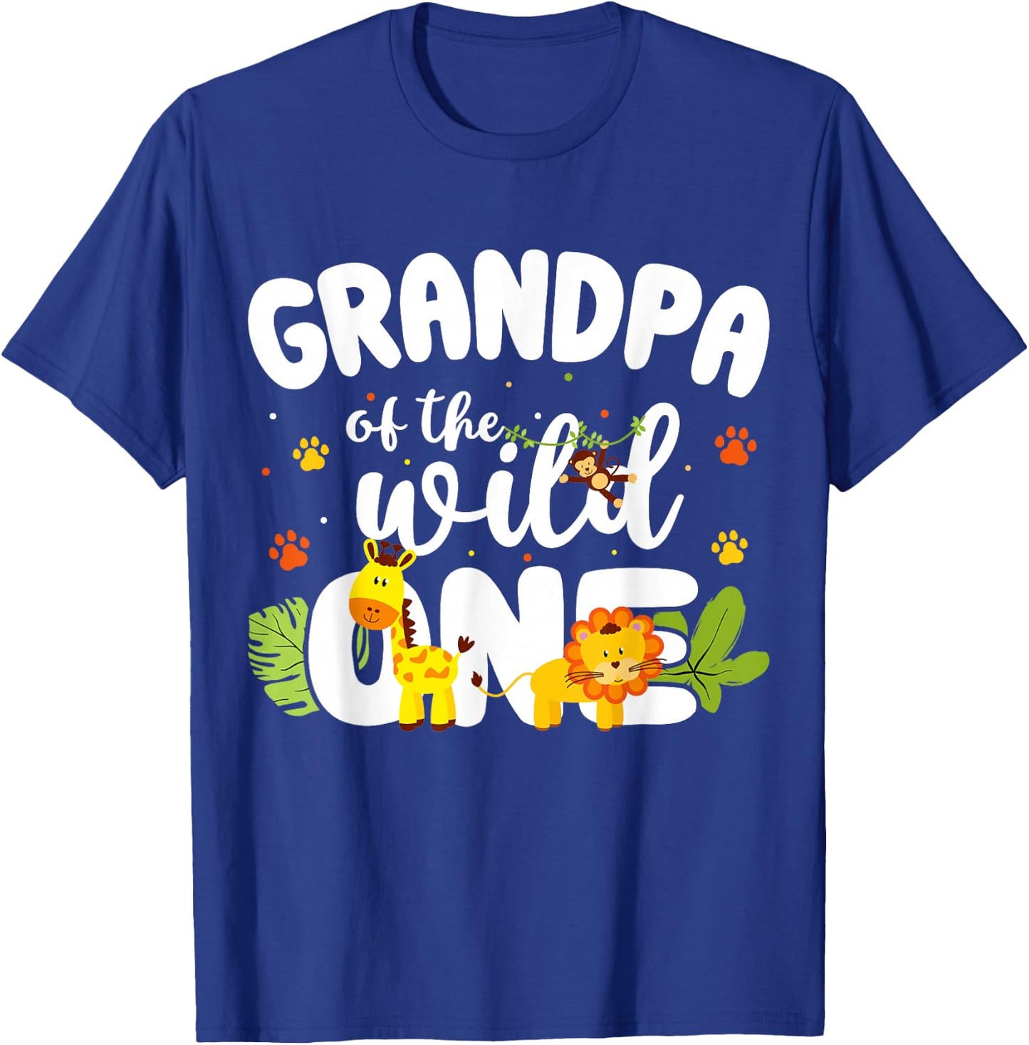 Grandpa of the Wild One Zoo Birthday Safari Jungle Animal T-Shirt - T-Shirt | Royal