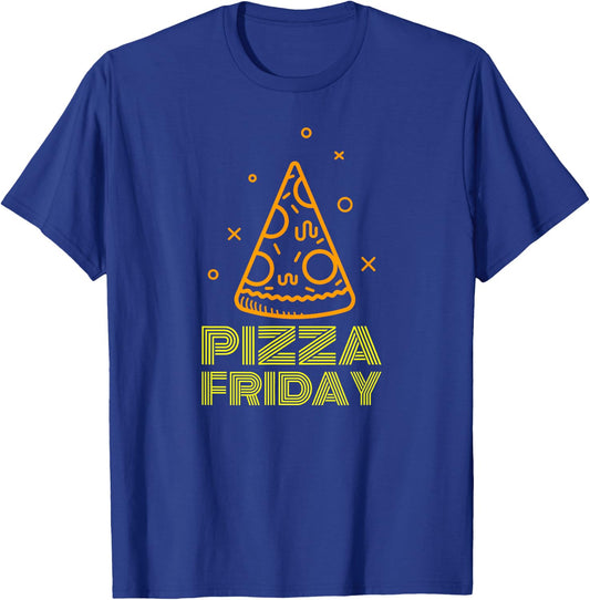 Pizza Friday - Retro Style Funny Shirt T-Shirt - T-Shirt | Royal