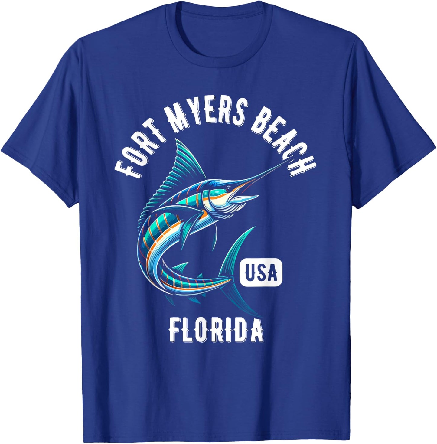 Fort Myers Beach Florida USA Fishing Design T-Shirt - T-Shirt | Royal