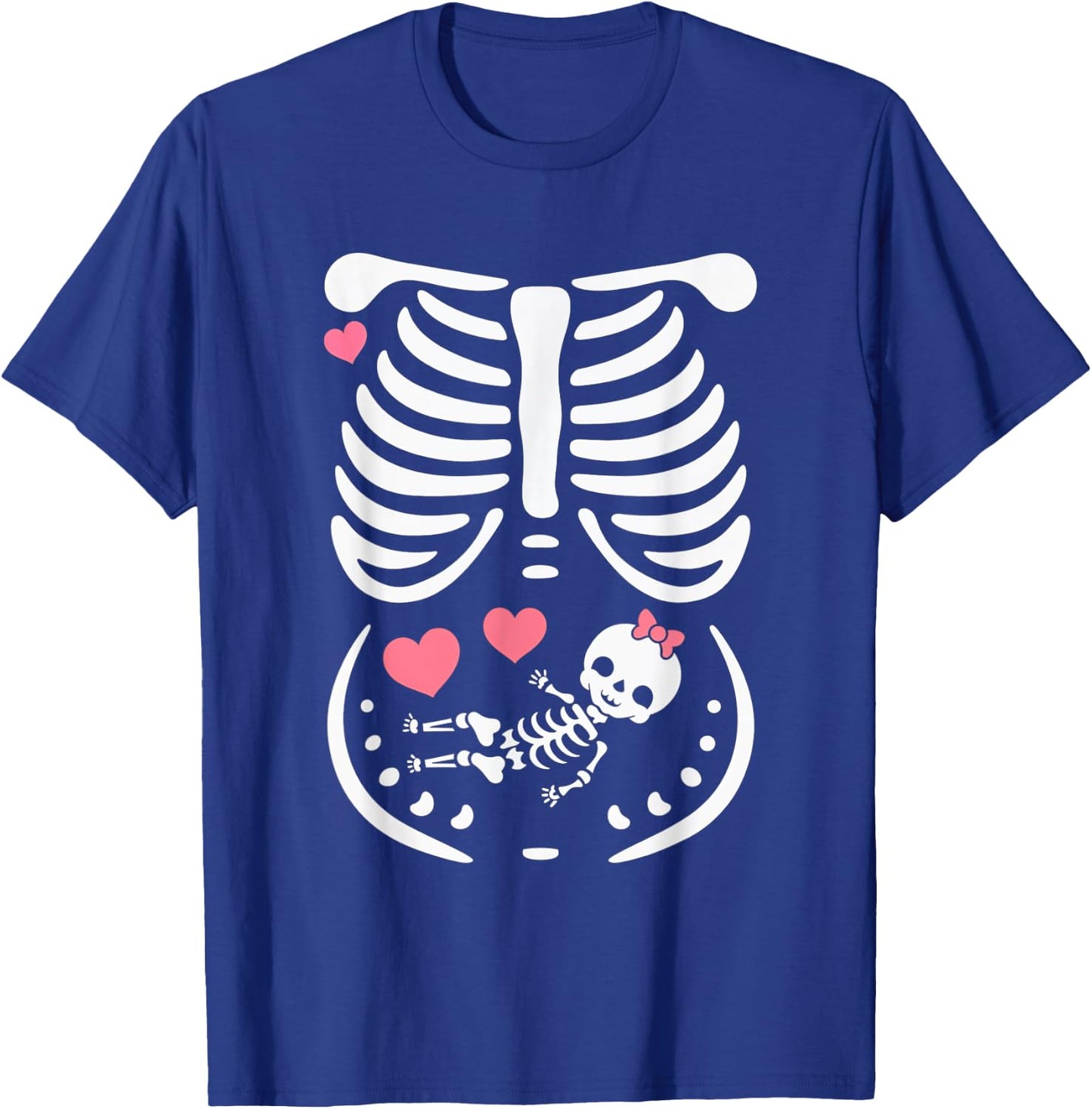 Maternity Skeleton Baby Love Hearts Cute Pregnancy T-Shirt - T-Shirt | Royal