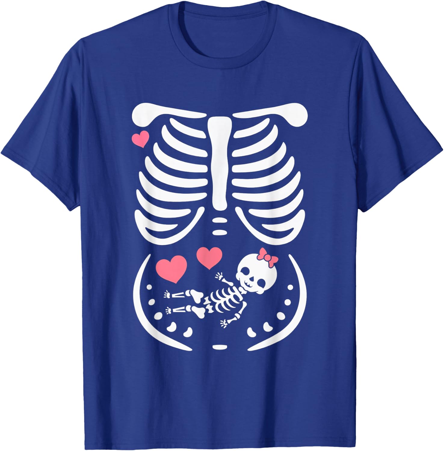 Maternity Skeleton Baby Love Hearts Cute Pregnancy T-Shirt - T-Shirt | Royal