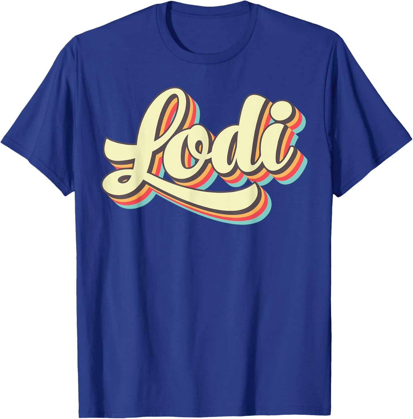Lodi Retro Art Baseball Font Vintage T-Shirt - T-Shirt | Royal