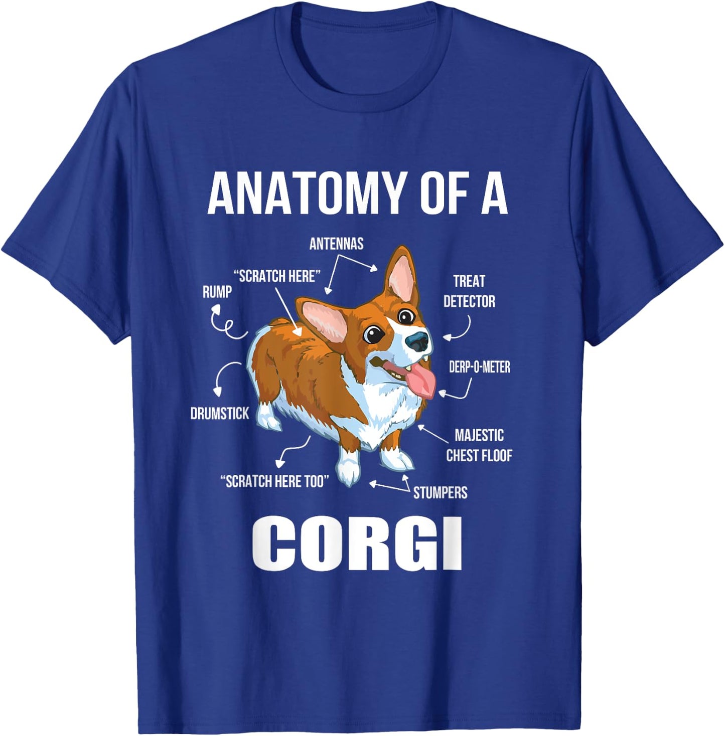 Anatomy of a Corgi Funny Dog Shirt T-Shirt - T-Shirt | Royal