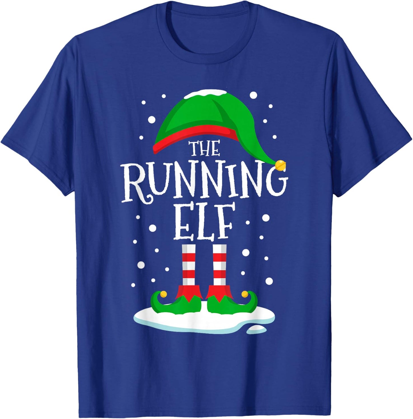The Running Elf Christmas Family Matching Xmas Runner Funny T-Shirt - T-Shirt | Royal