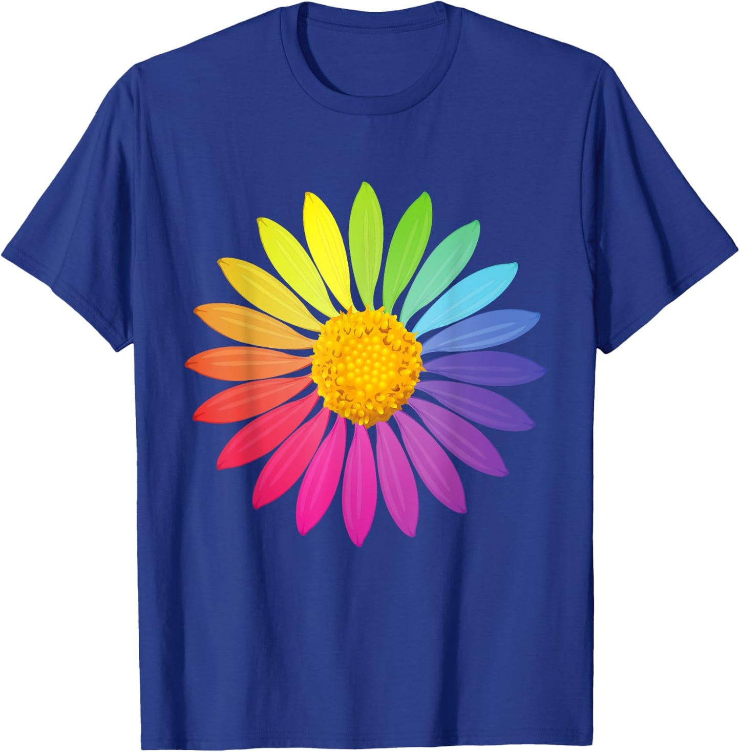 Rainbow Flower ROYGBIV Colorful Garden Rainbow T-Shirt - T-Shirt | Royal