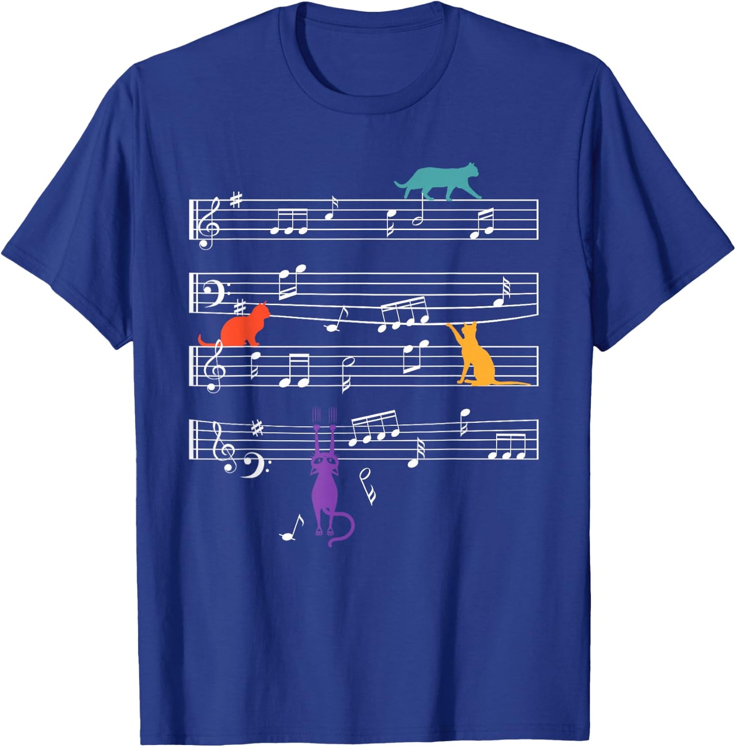Cats Fan Music Sheet Music Notes T-Shirt - T-Shirt | Royal