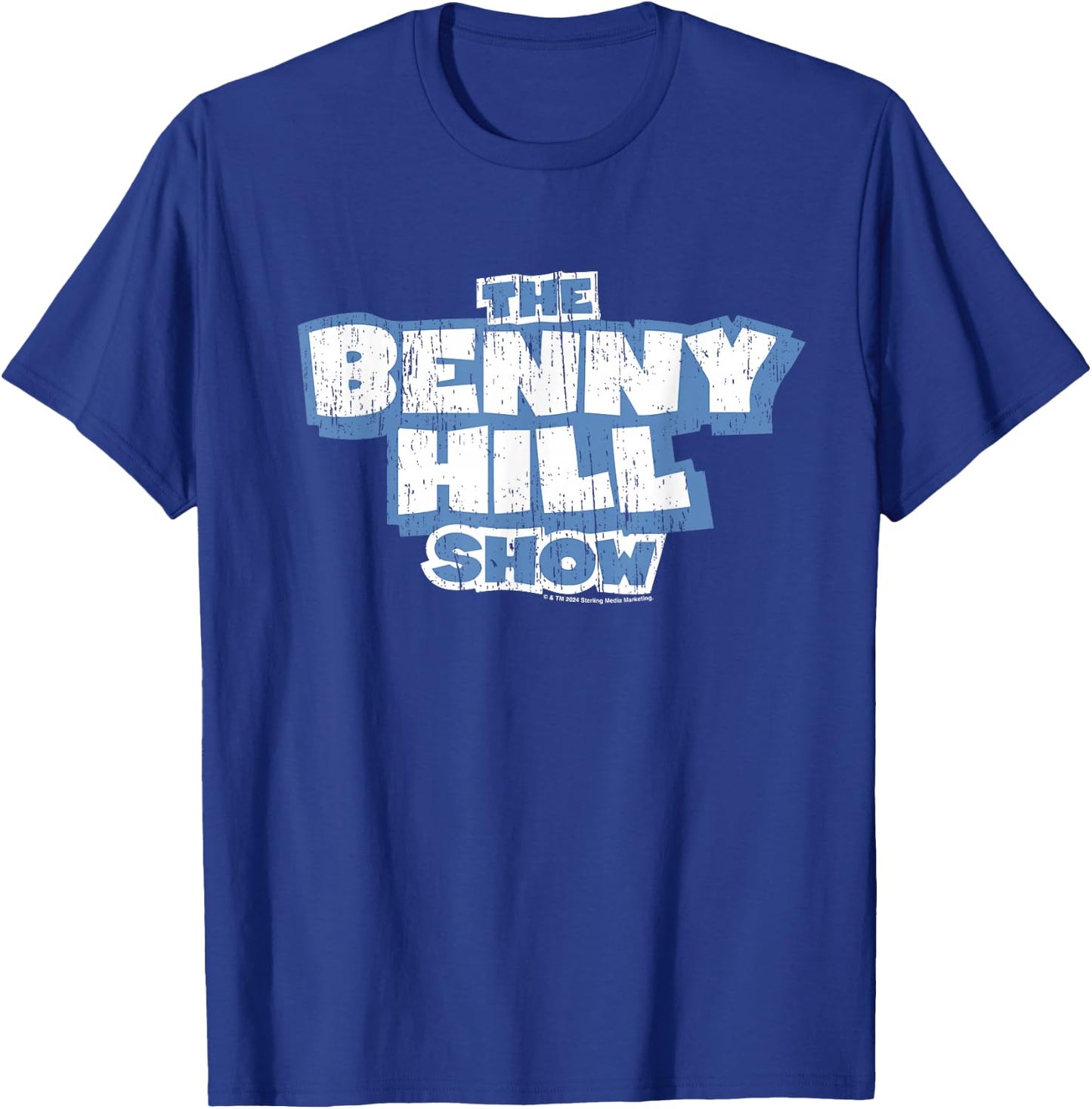 Benny Hill The Benny Hill Show Logo Distressed T-Shirt - T-Shirt | Royal