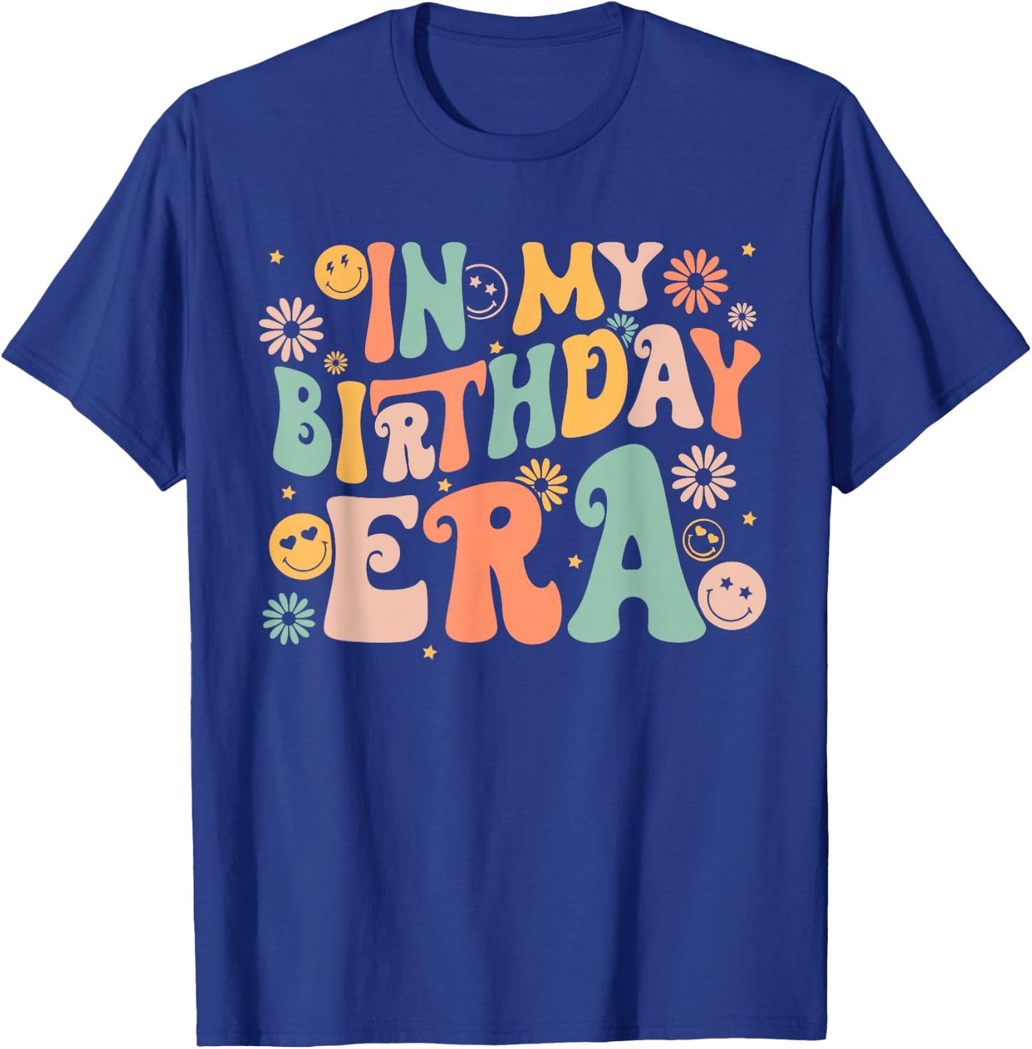 Retro Groovy in My Birthday Era Bday Party Women Teens Girls T-Shirt - T-Shirt | Royal