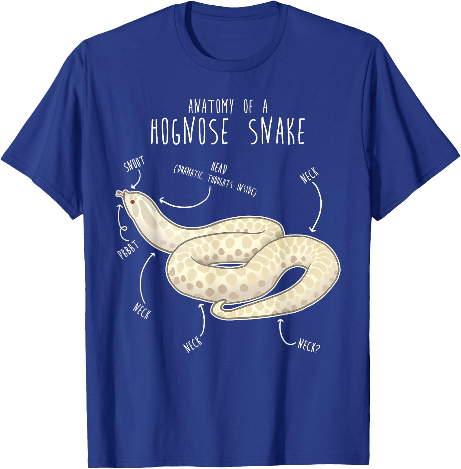 Snow Hognose Snake Anatomy, Funny Cute Pet Mom Reptile Lover T-Shirt - T-Shirt | Royal