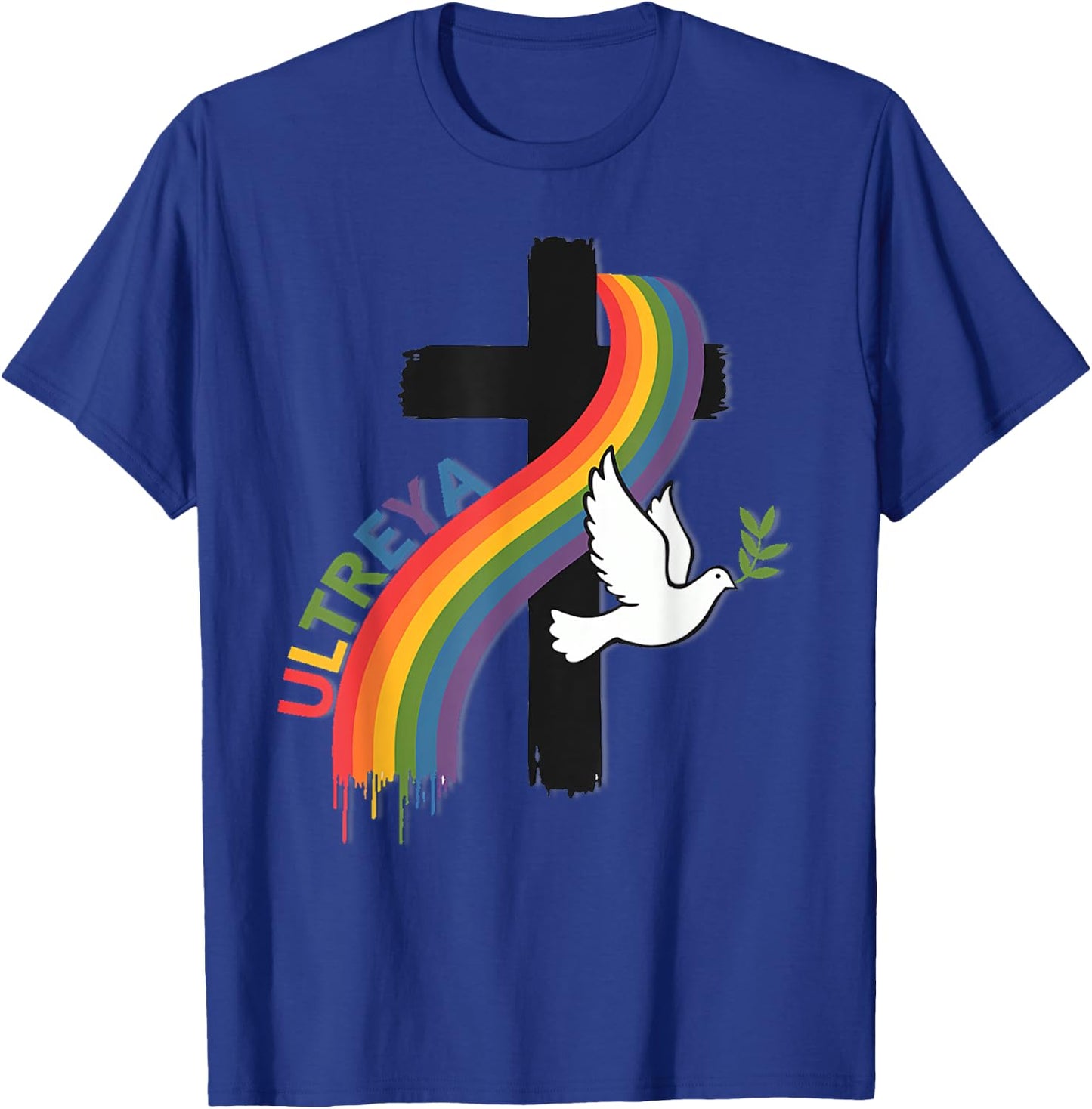 DeColores Cursillo Rainbow Rooster Catholic T-Shirt - T-Shirt | Royal
