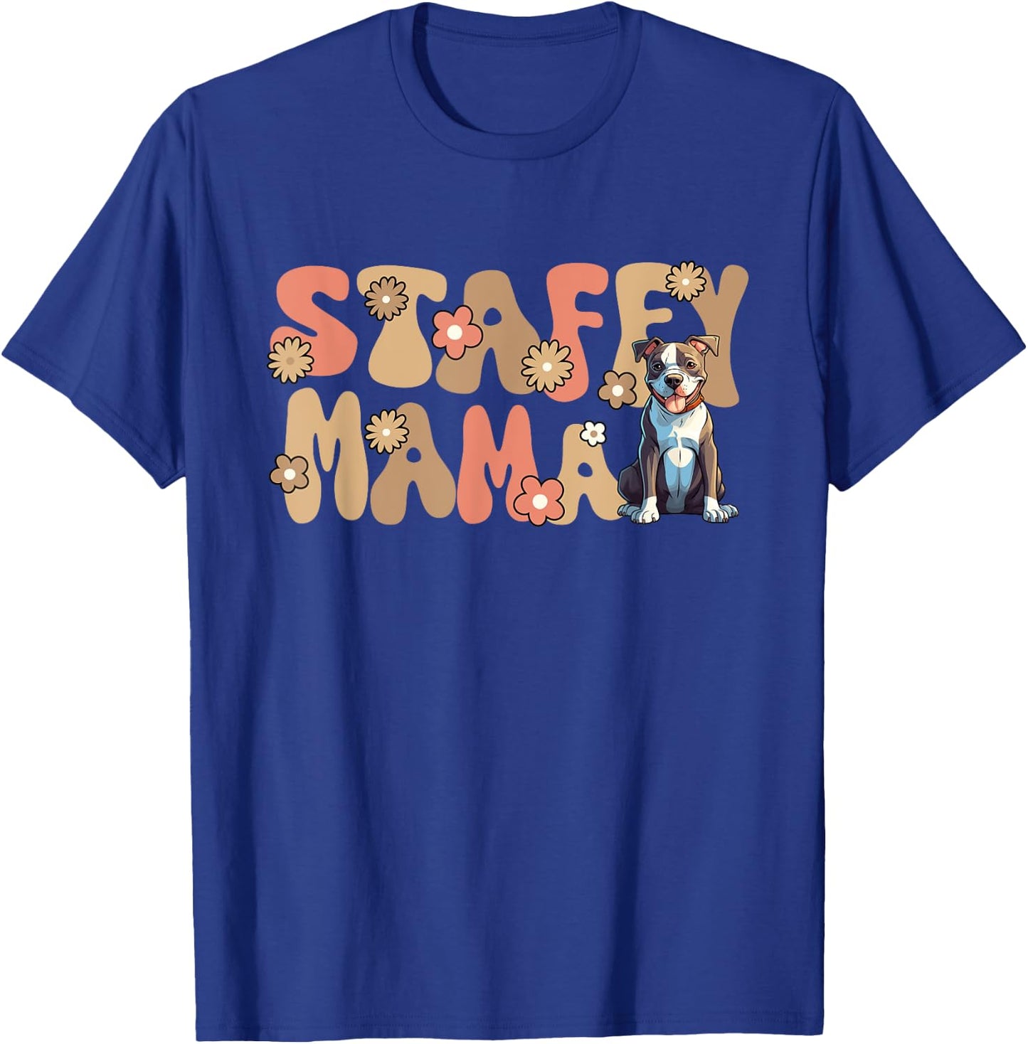 American Staffordshire Terrier World's Best Staffy Mama T-Shirt - T-Shirt | Royal