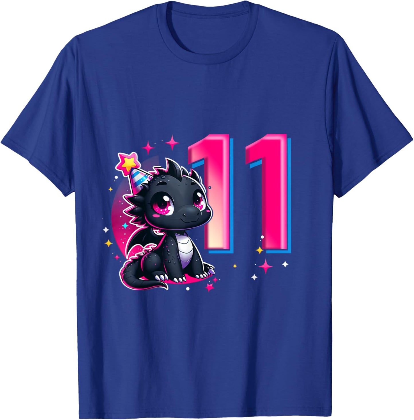 11th Birthday Shirt Dragon Party Birthday Girl Pink 11 Ten T-Shirt - T-Shirt | Royal