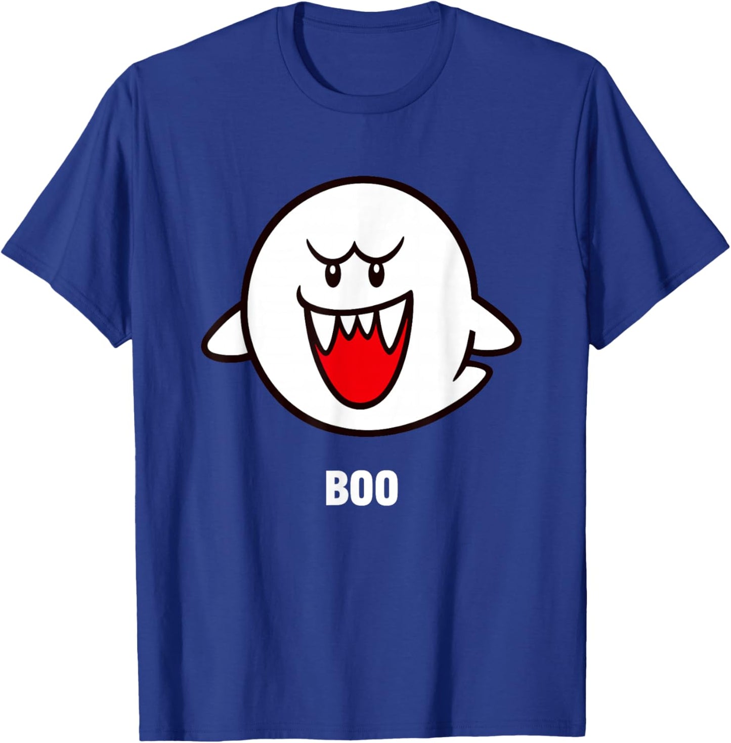 Super Mario Bros Boo Spooky Ghost Center Icon T-Shirt - T-Shirt | Royal