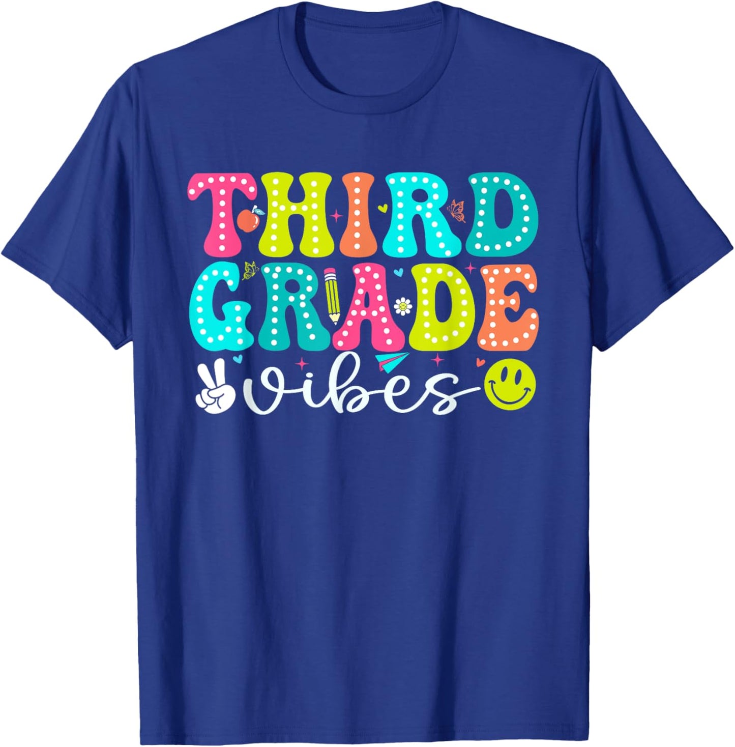 Third Grade Vibes Shirt 3rd Grade Teacher 1st Day of School T-Shirt - T-Shirt | Royal