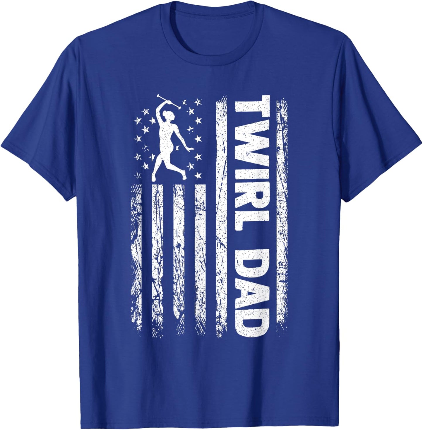 Baton Twirler Dad Majorette Twirling Girl Dance Baton T-Shirt - T-Shirt | Royal