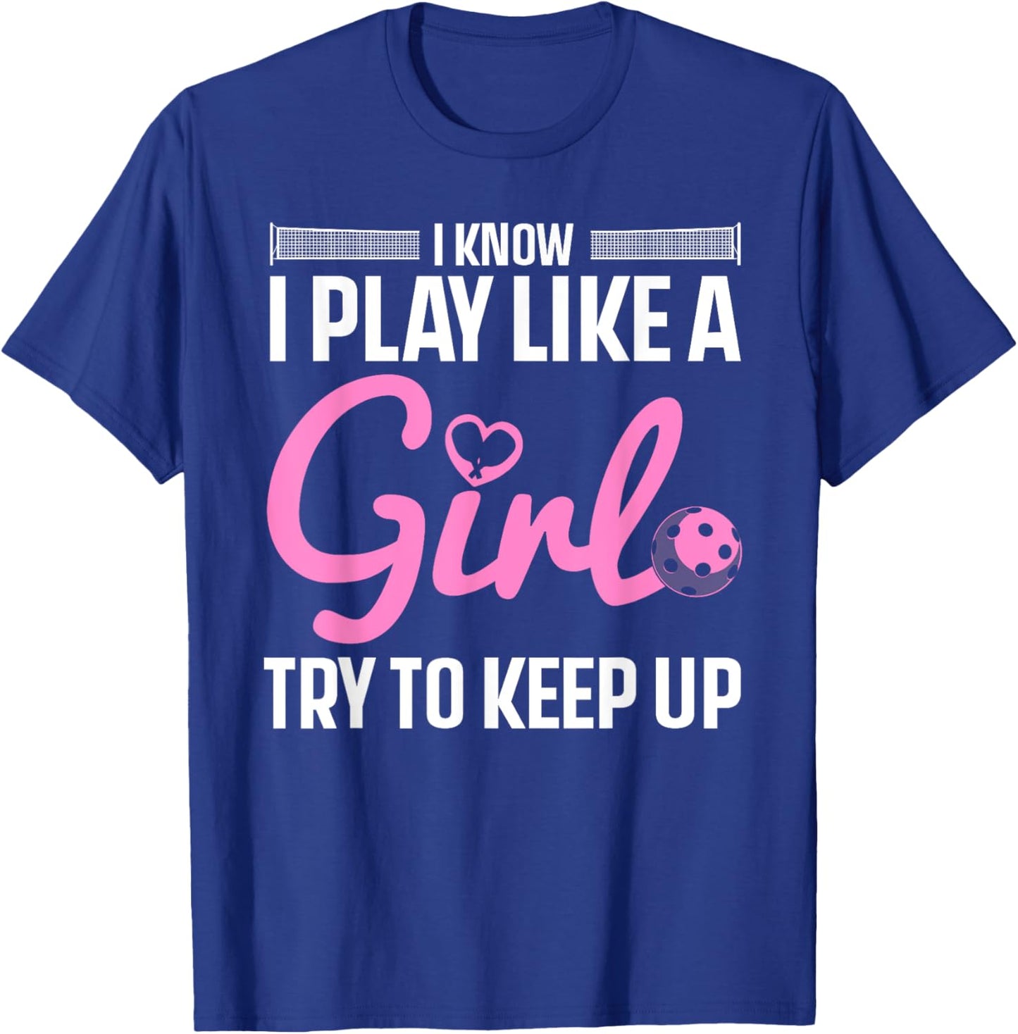 Unique Pickleball Design Girls Pickle Ball Player T-Shirt - T-Shirt | Royal