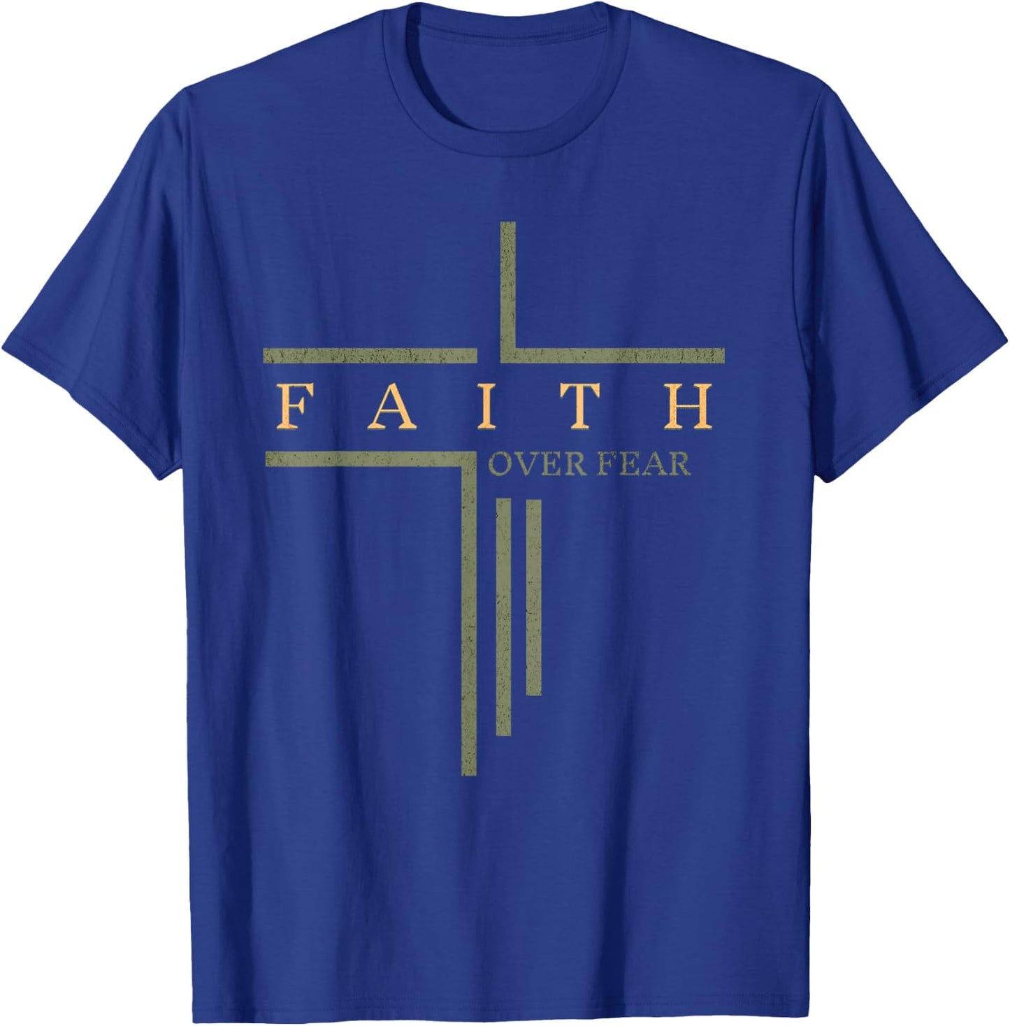 Faith Over Fear Bible Verse Aesthetic Christian T-Shirt - T-Shirt | Royal