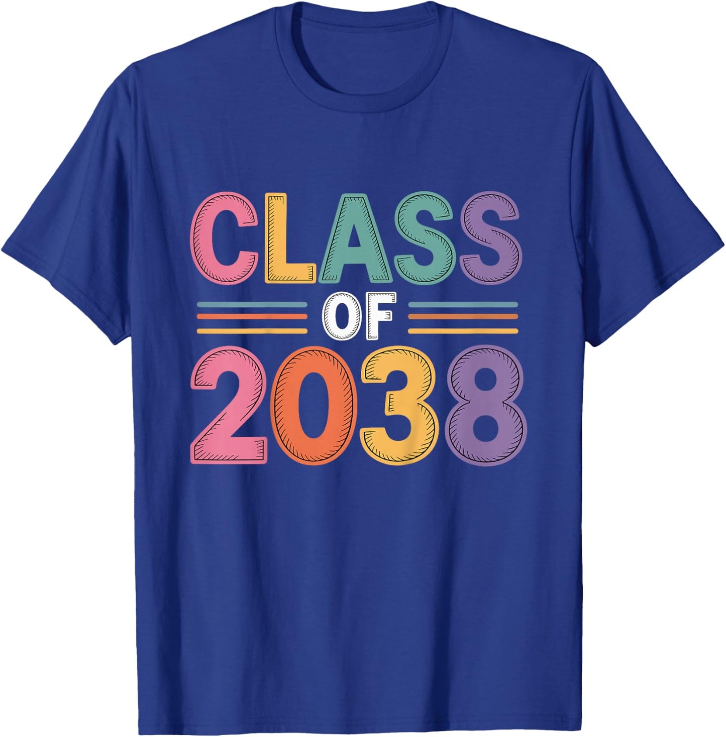 Kids Class of 2038 Kindergarten First Day T-Shirt - T-Shirt | Royal