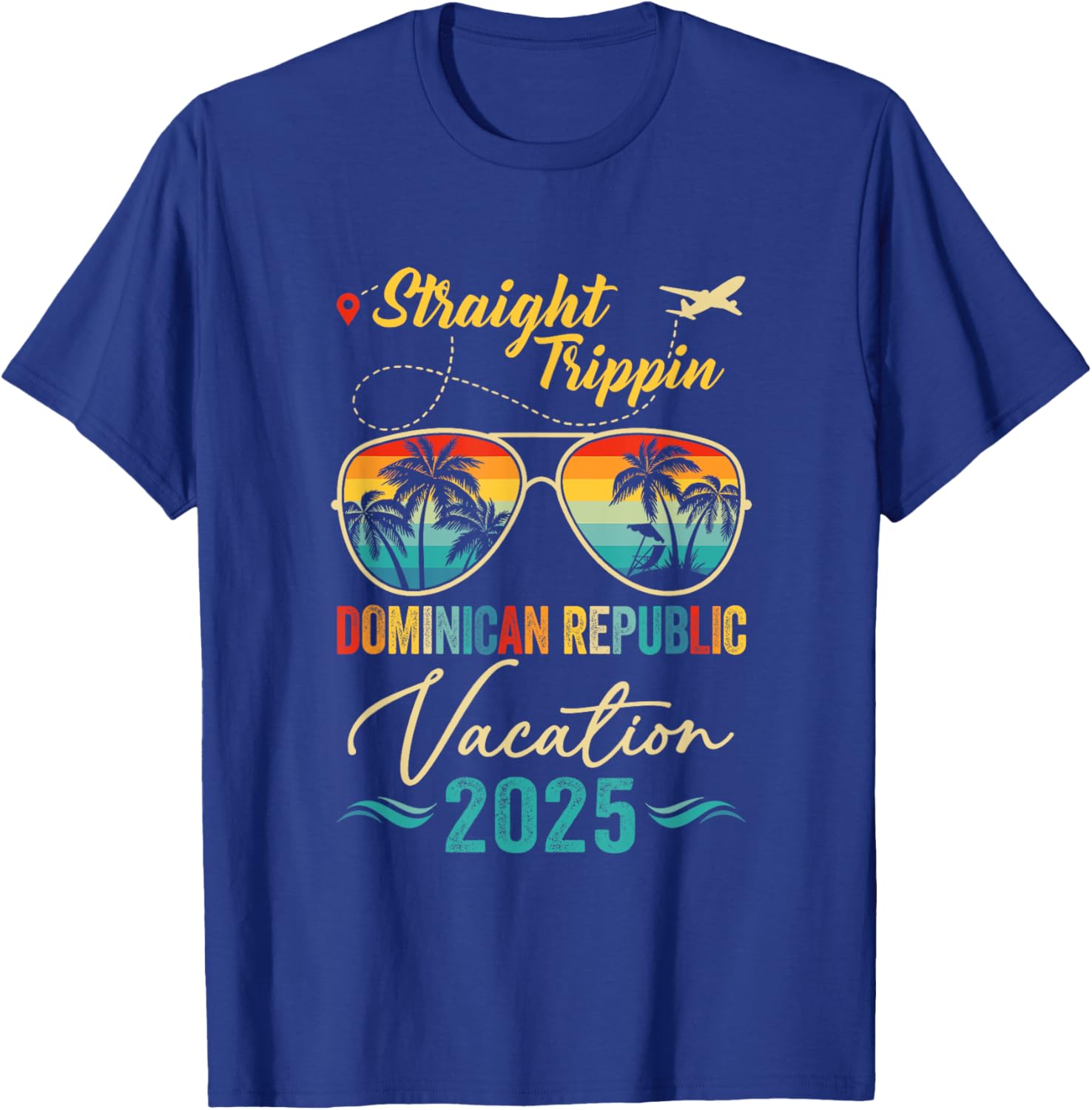 Straight Trippin Dominican Republic 2025 Family Summer T-Shirt - T-Shirt | Royal