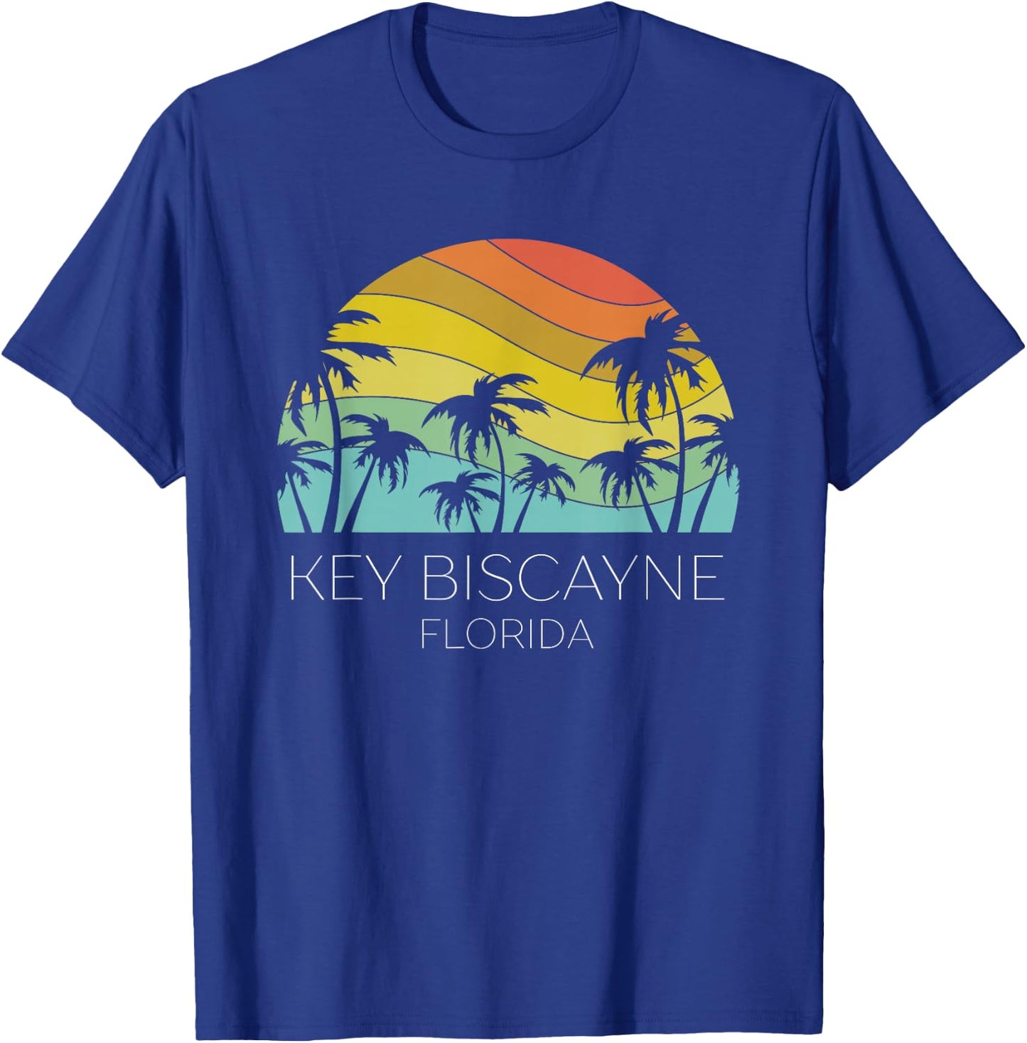 Key Biscayne Florida Beach Retro Souvenir Summer Keys Surf T-Shirt - T-Shirt | Royal
